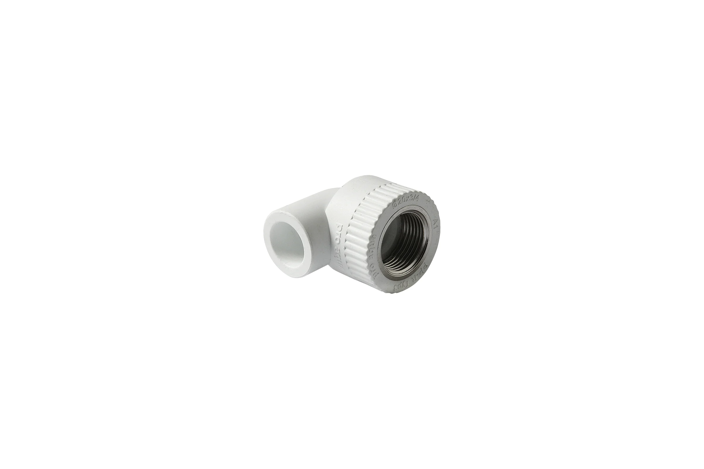 Комбинированный угольник PRO AQUA PP-R ВР белый, 20 мм, 1/2" PA26008Pb