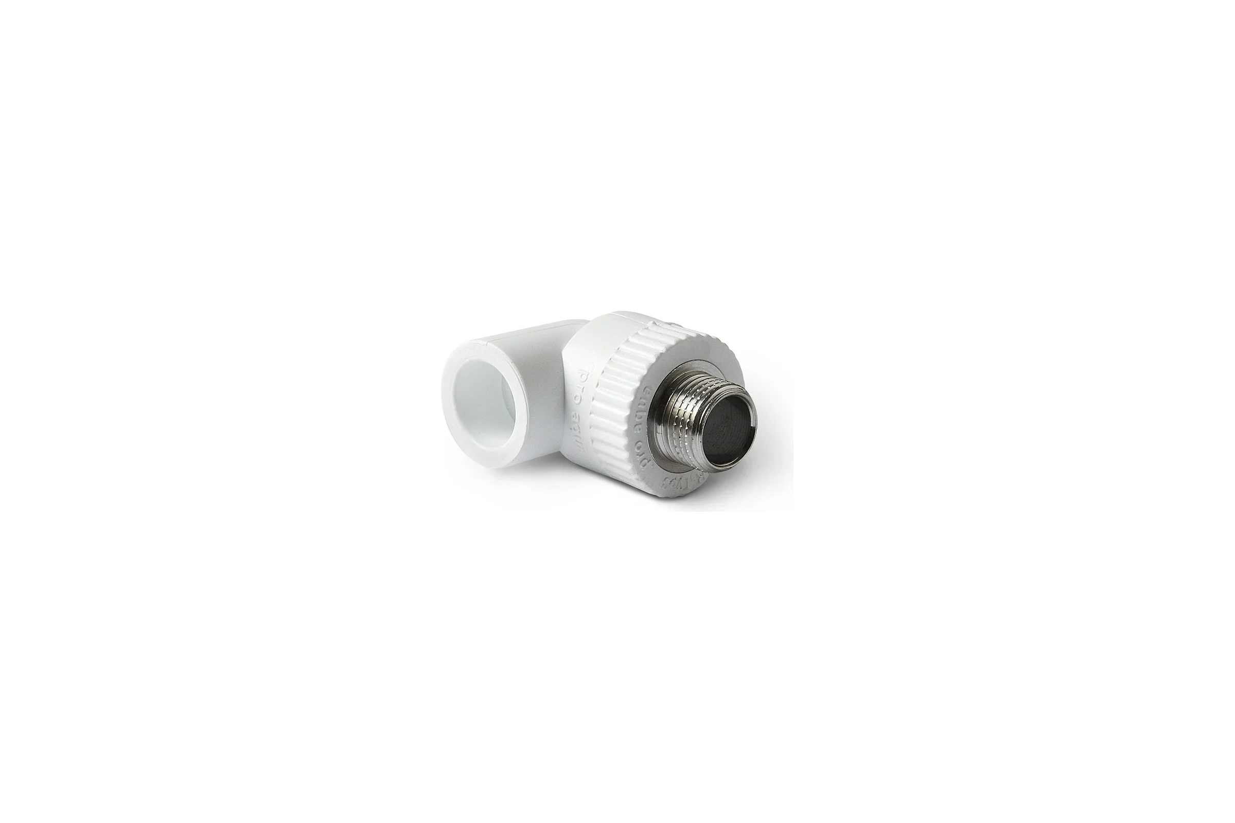 Комбинированный угольник PRO AQUA PP-R НР белый, 25 мм, 1/2" PA27012Pb