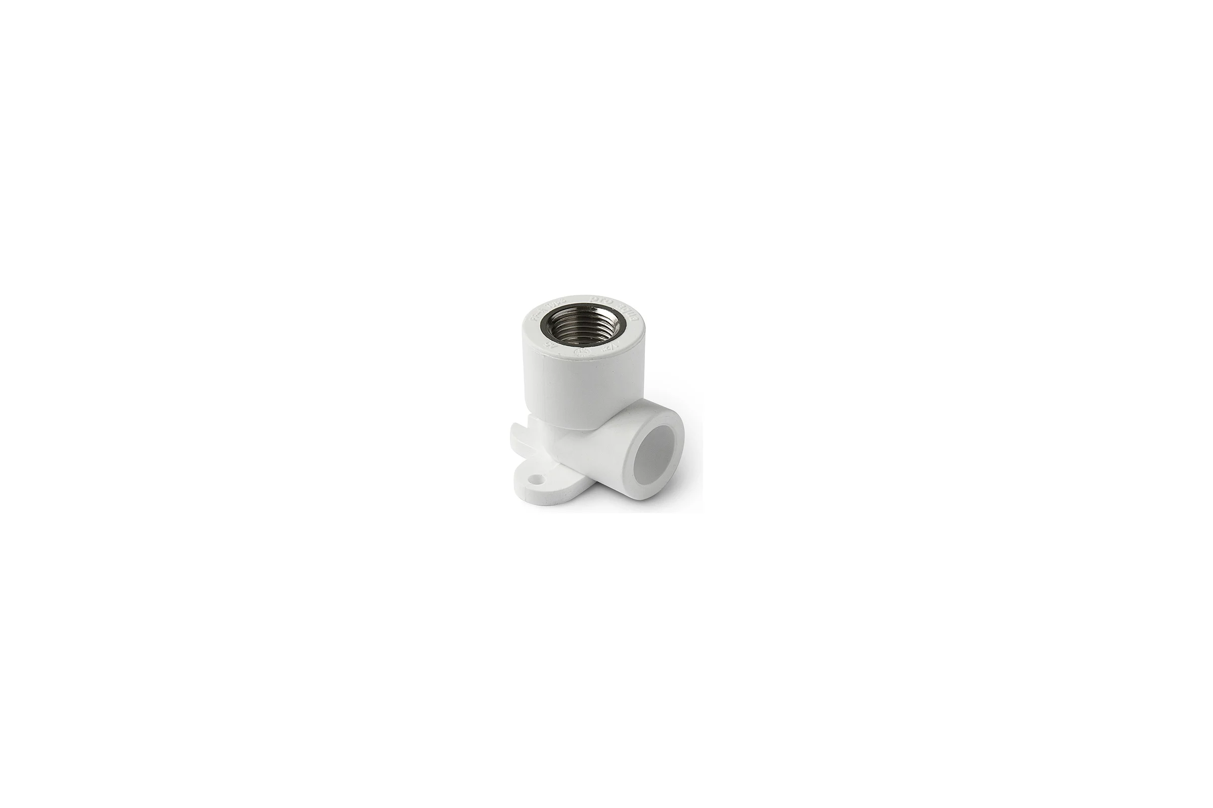 Комбинированный угольник с креплением PRO AQUA PP-R ВР белый, 25 мм, 1/2" PA28012Pb