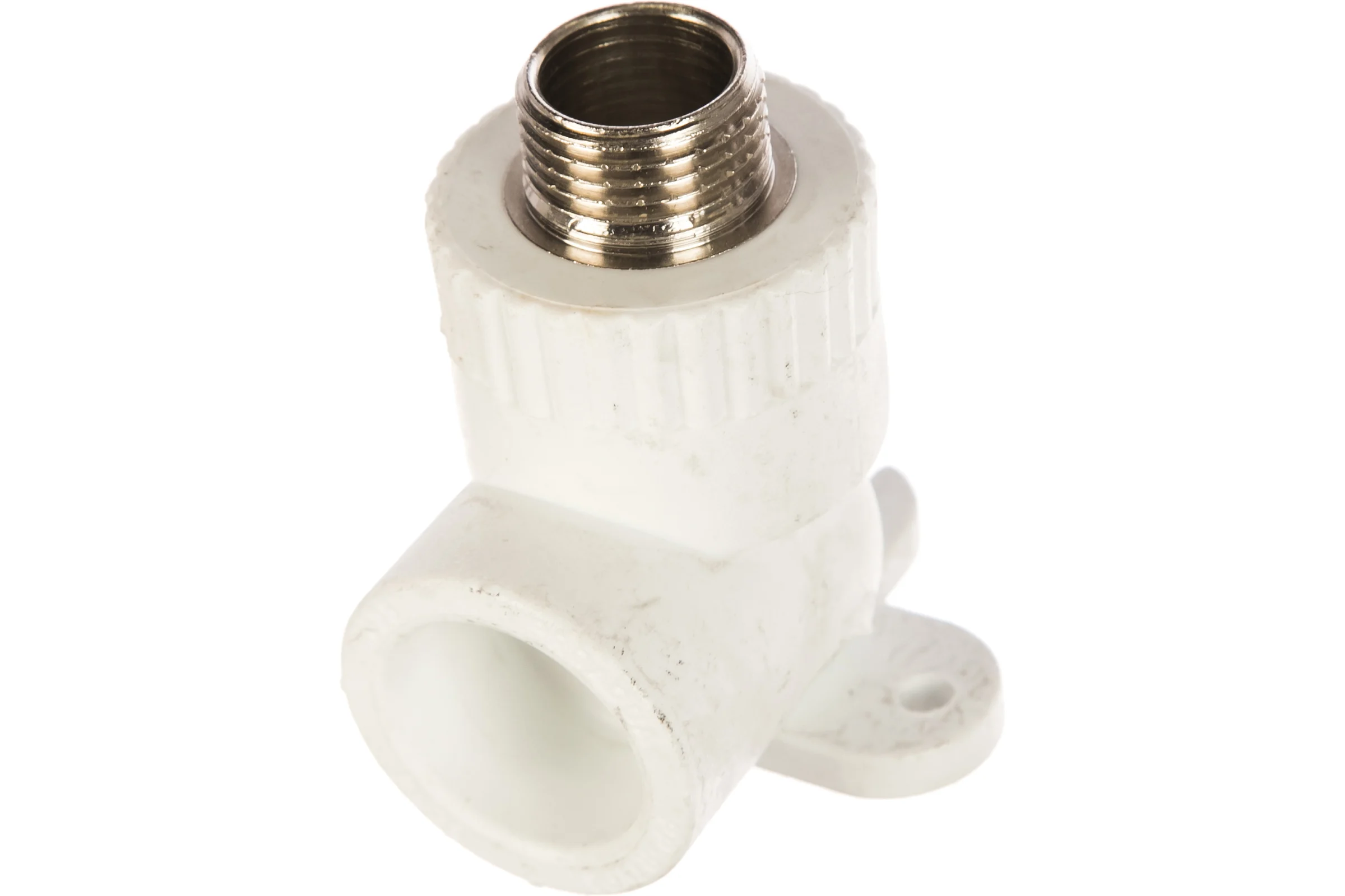 Комбинированный угольник с креплением PRO AQUA PP-R НР белый, 25 мм, 1/2" PA28112Pb