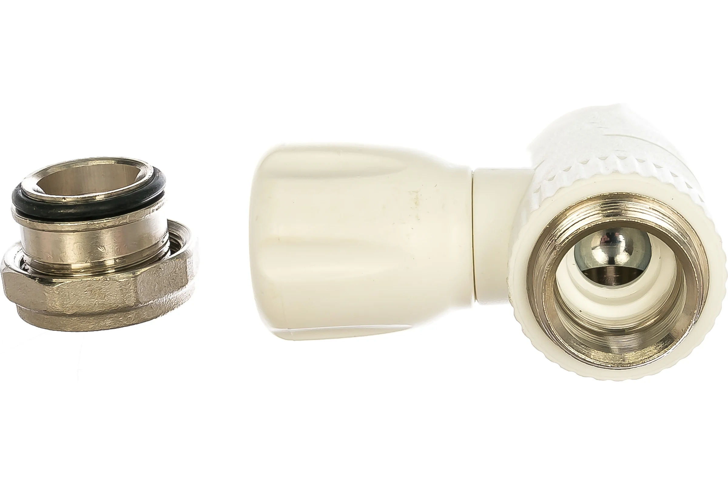 Шаровой кран для радиатора PRO AQUA PP-R прямой белый d-25 мм 3/4" PA41010b