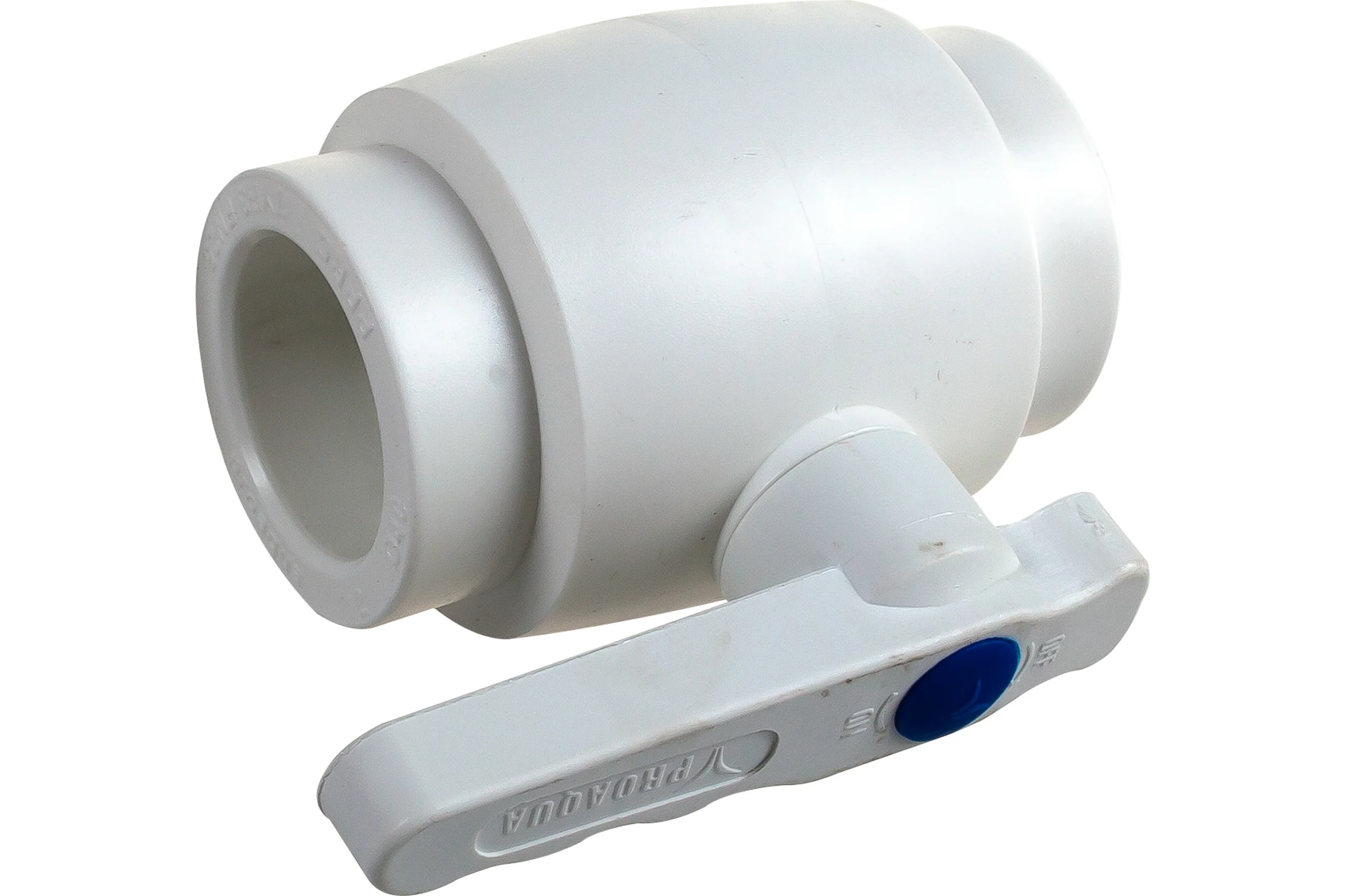 Полнопроходной шаровой кран PRO AQUA PP-R белый d-40 мм PA40014