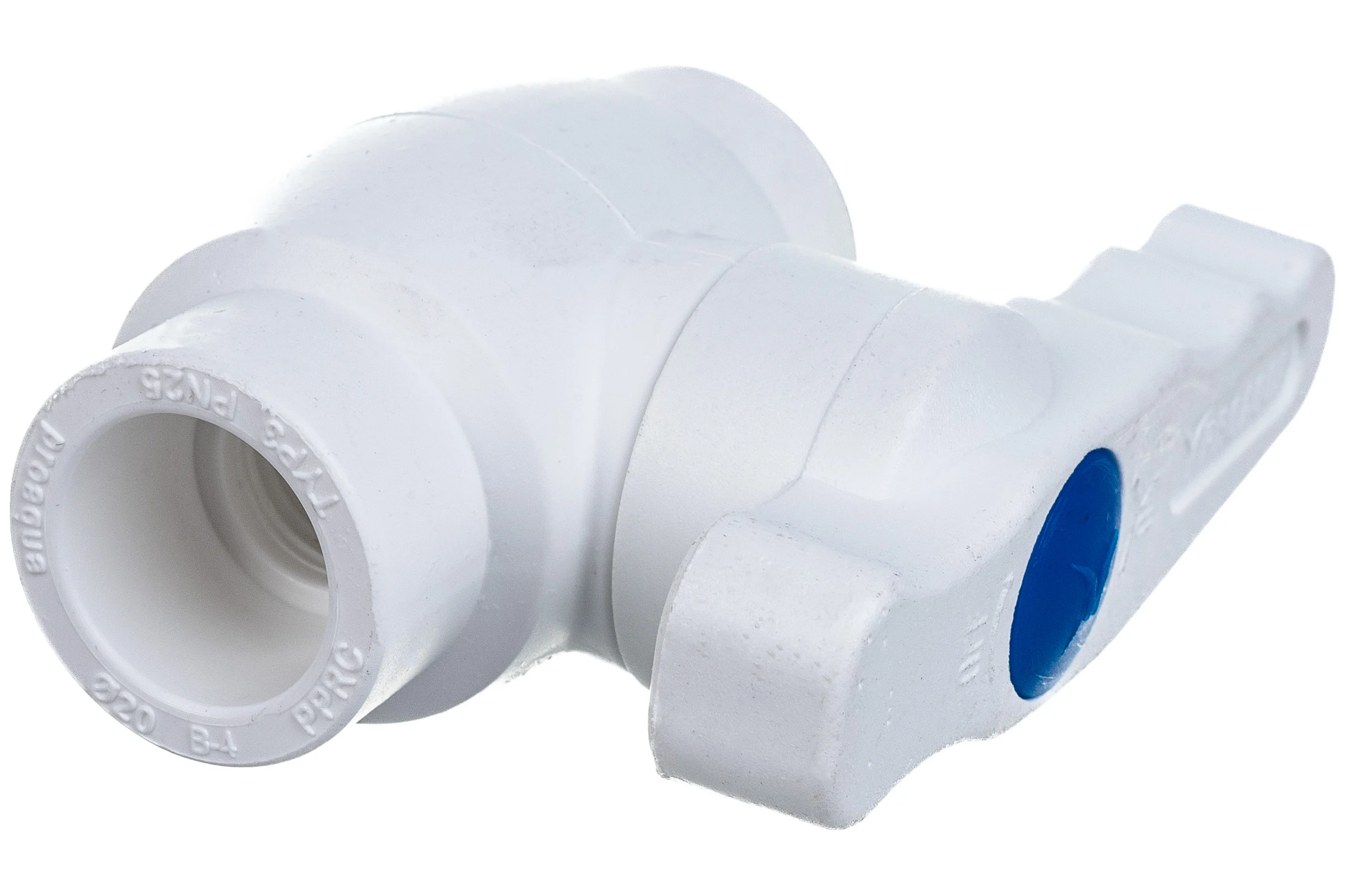 Шаровой кран со стандартным проходом PRO AQUA PP-R белый d-20 мм PA44008b