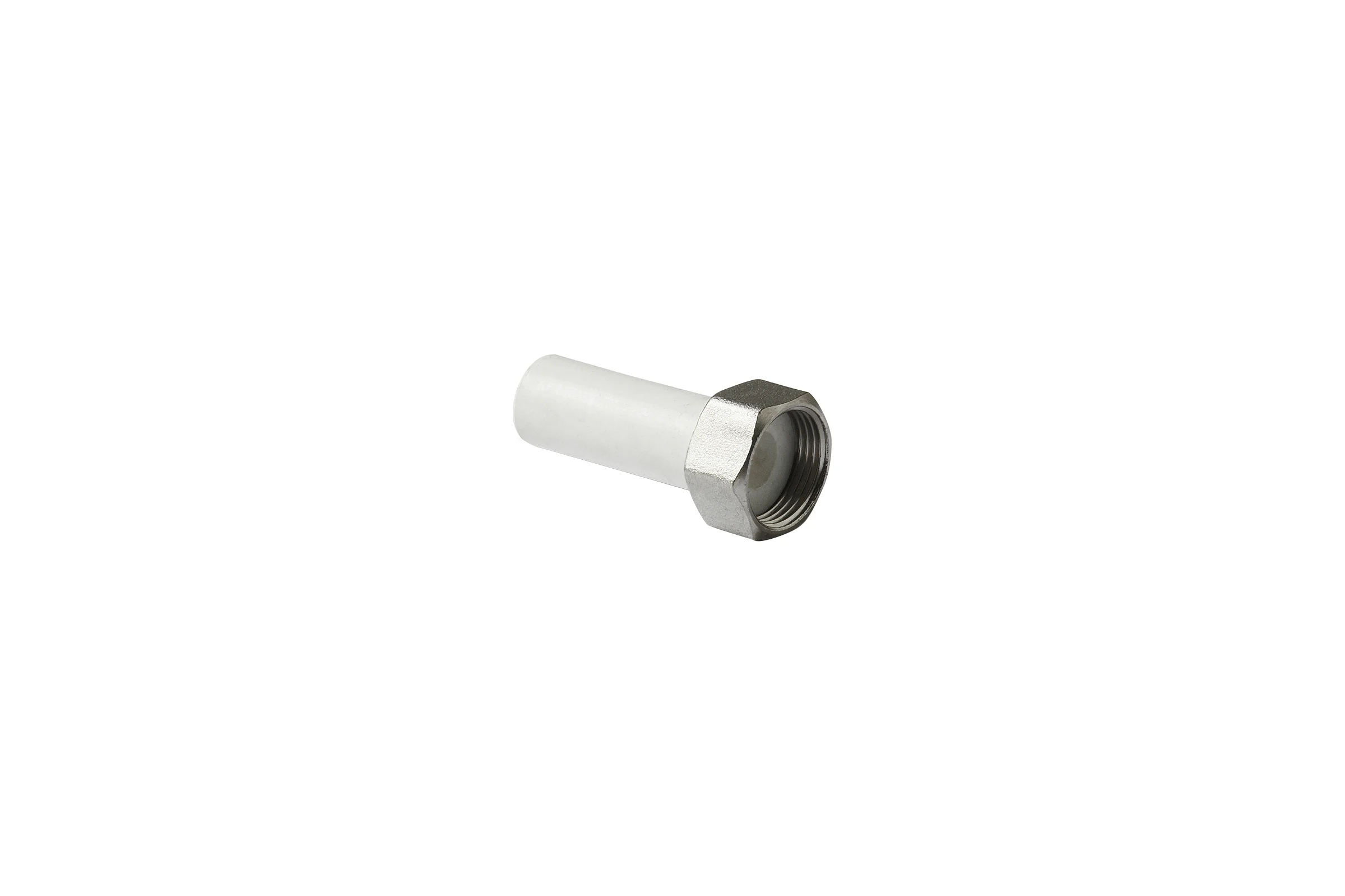Штуцер с накидной гайкой PRO AQUA PP-R белый d-20 мм 3/4" PA70010b