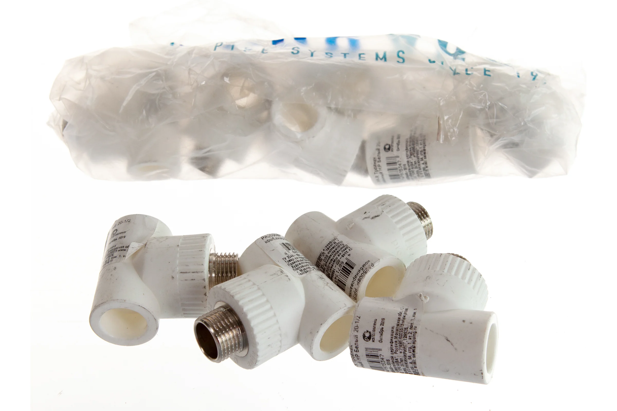 Комбинированный тройник PRO AQUA PP-R НР белый 20 мм 1/2" PA25008Pb