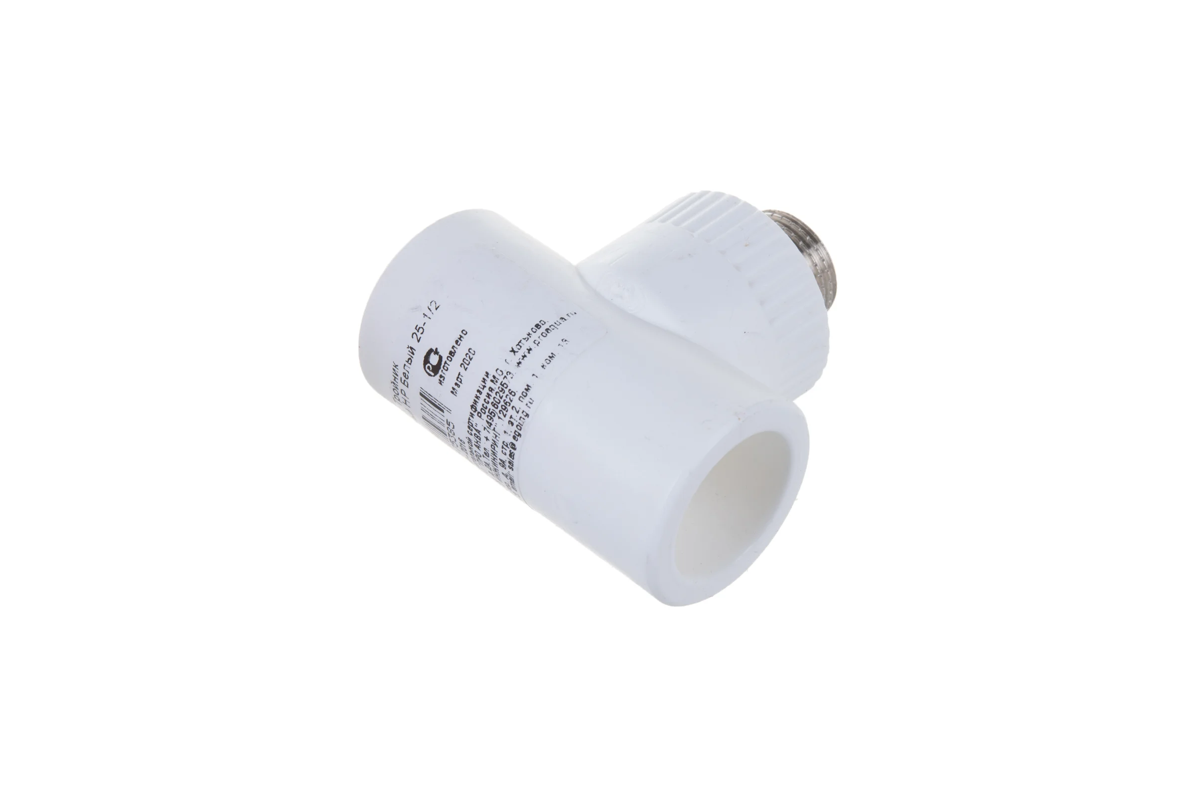 Комбинированный тройник PRO AQUA PP-R НР белый 25 мм 1/2" PA25012Pb