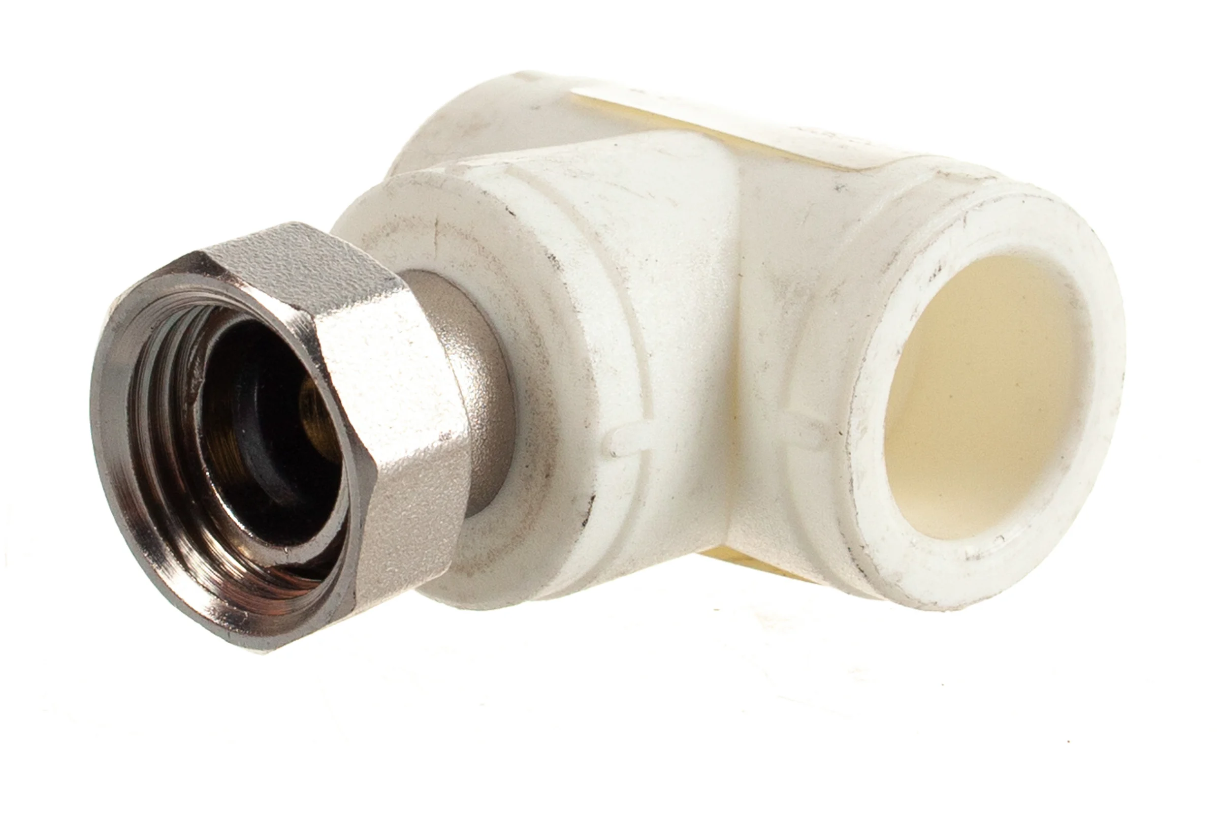 Тройник с накидной гайкой PRO AQUA PP-R белый 20 мм 1/2" PA29108b