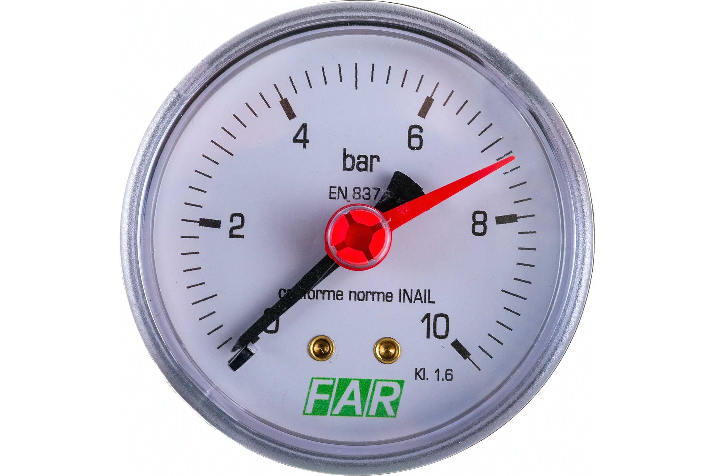 Манометр FAR 1/4", 0-10 бар, -20-80 C, O 63 мм FA 2500 10