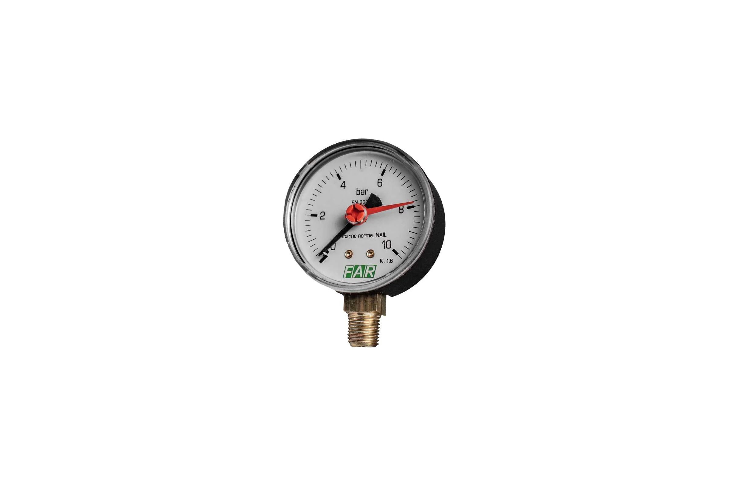 Манометр FAR 1/4", 0-10 бар, - 20-80 C, O 63 мм FA 2500 R10