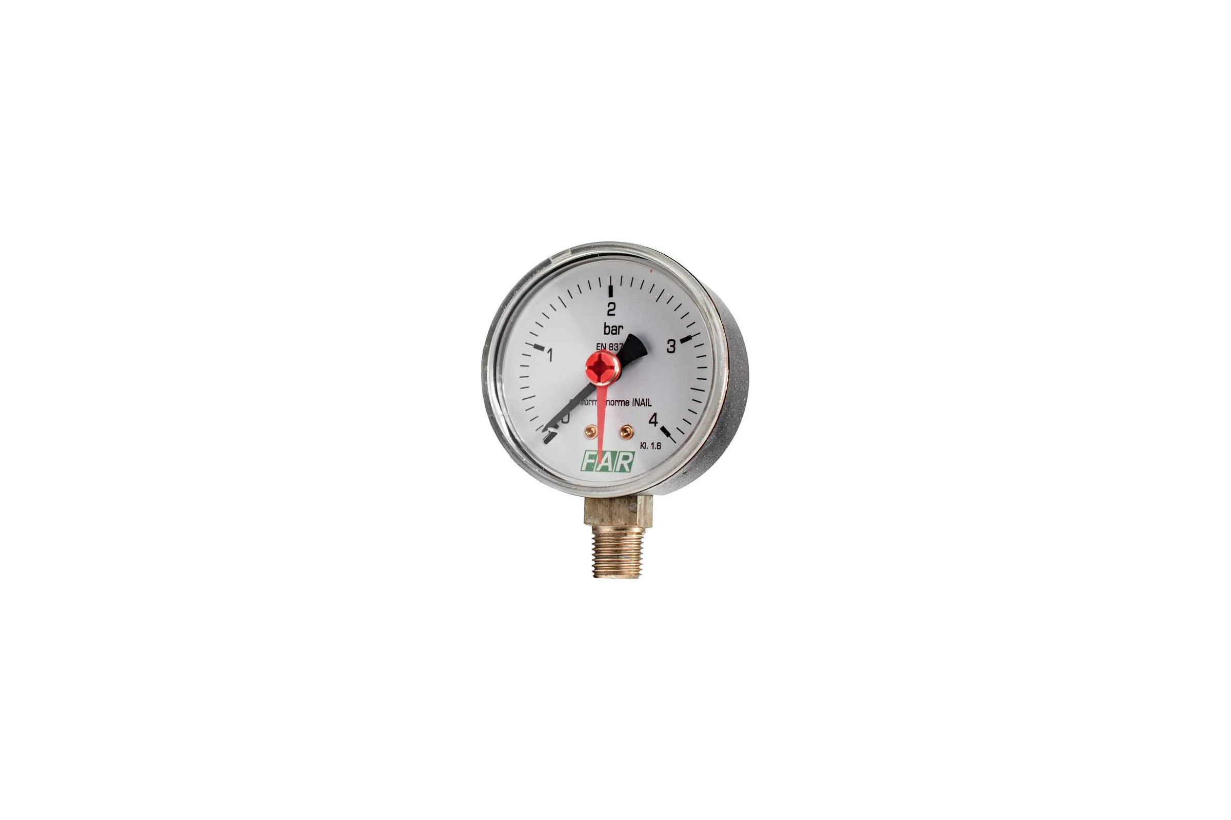 Манометр FAR 1/4", 0-4 бар, - 20-80 C, O 63 мм FA 2500 R04