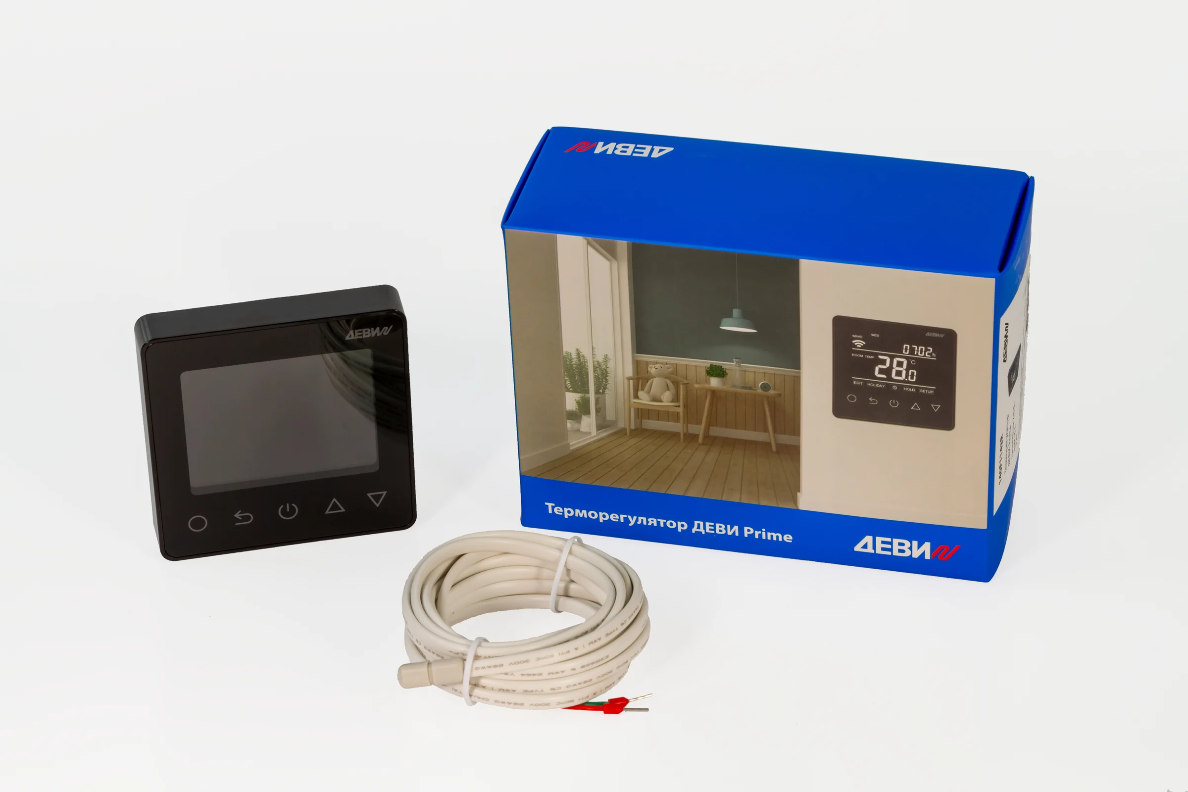 Терморегулятор ДЕВИ prime c wi-fi, с комбинацией датчиков, черный, 16а 140F1143R