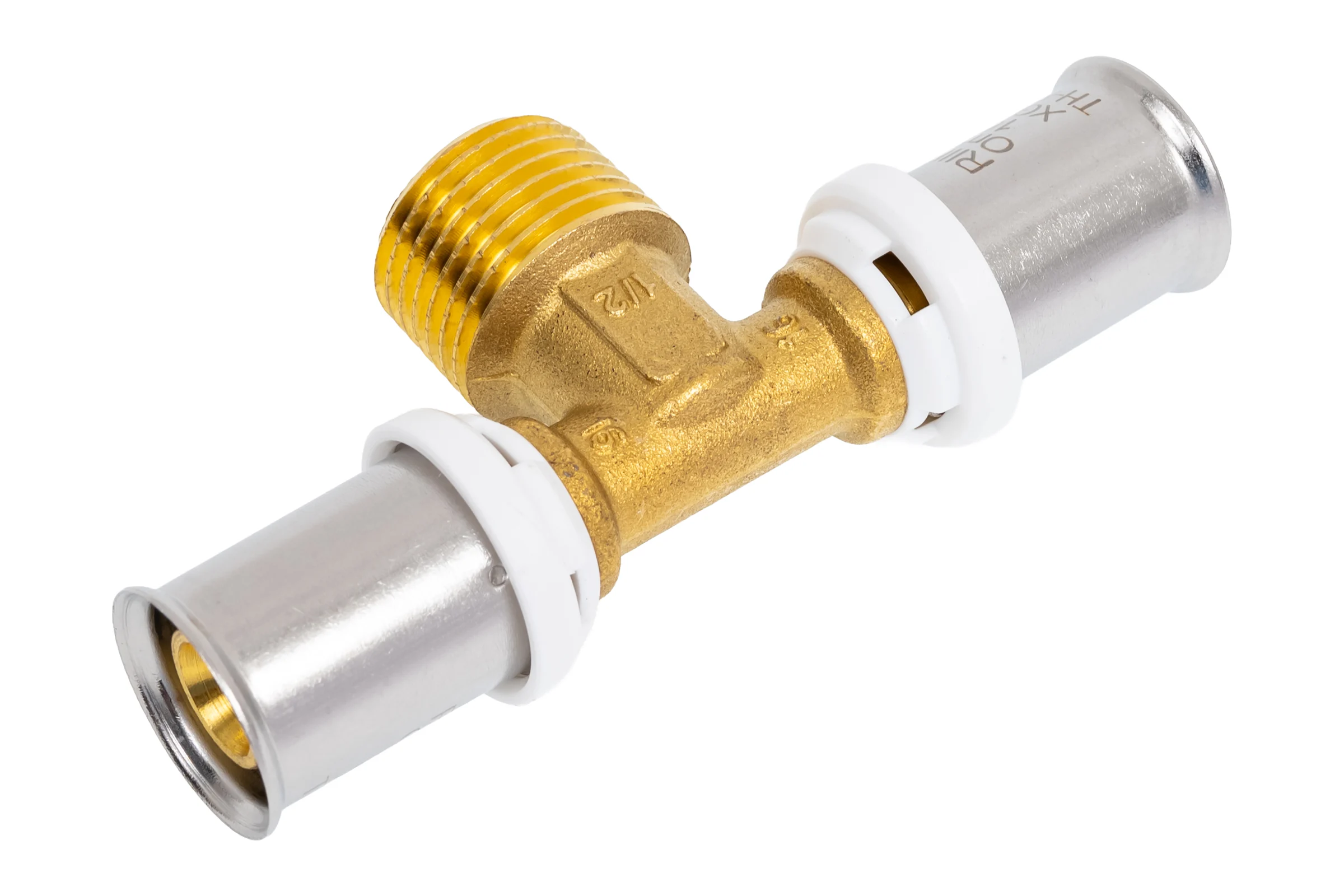 Тройник RIIFO Omni с наружной резьбой пресс латунь 16-1/2"МТ -16 (уп 5шт) 1100045855
