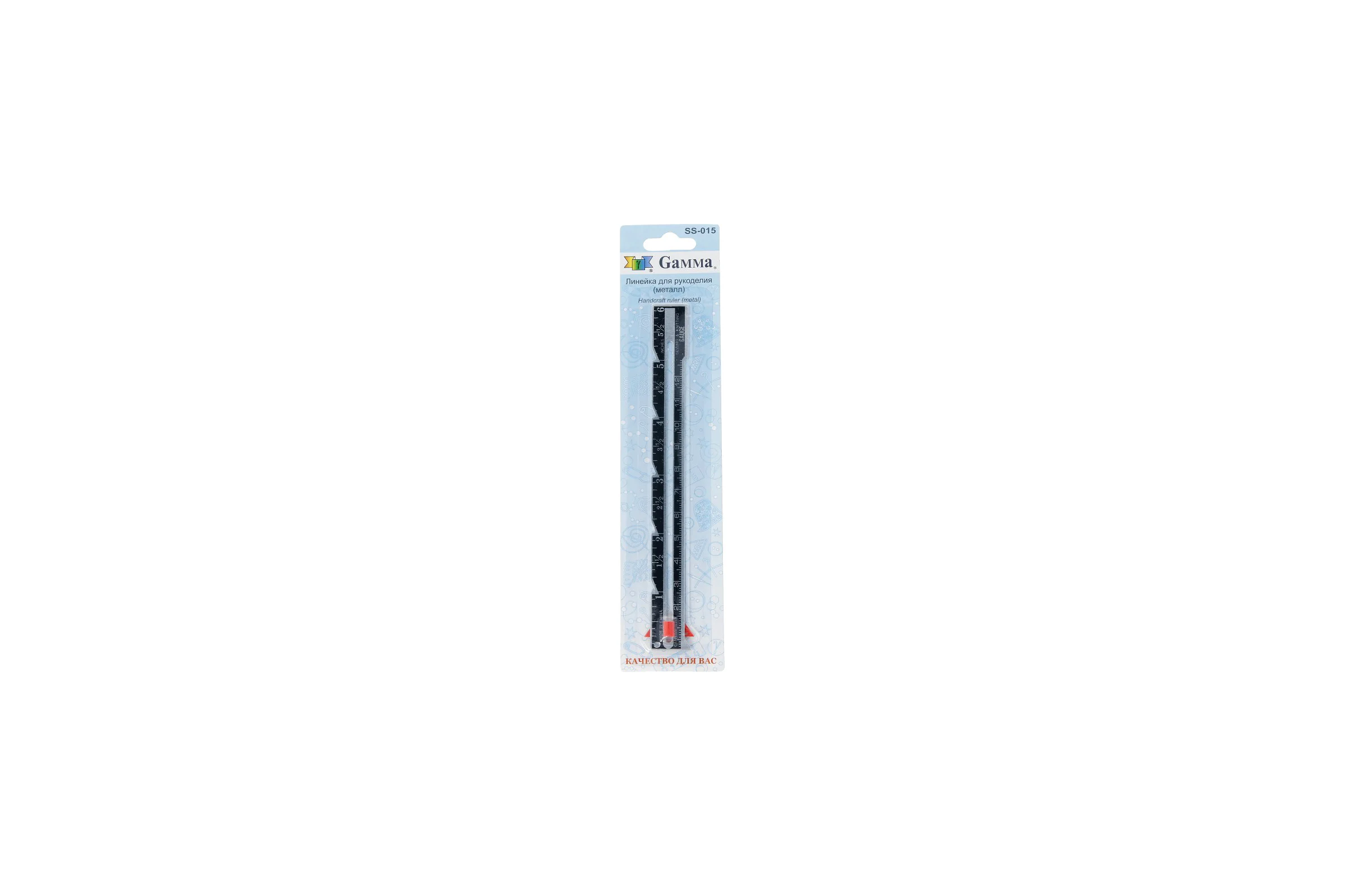 Швейная линейка Gamma металл, 15х1.6 см SS-015 61327