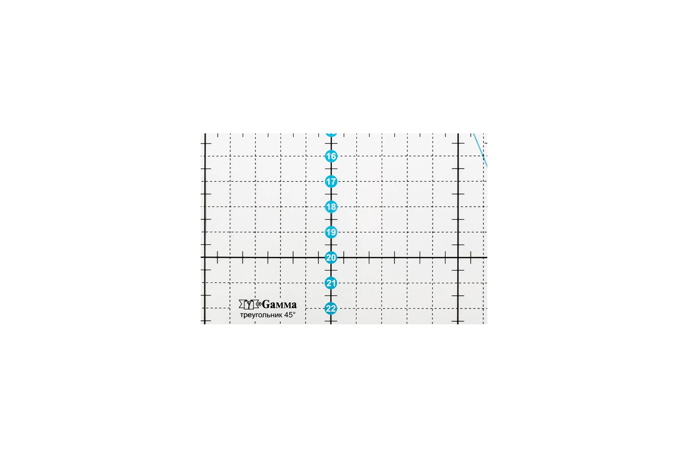Линейка для пэчворка Gamma QRL-08 24х20 см, треугольник 45, пластик 581713