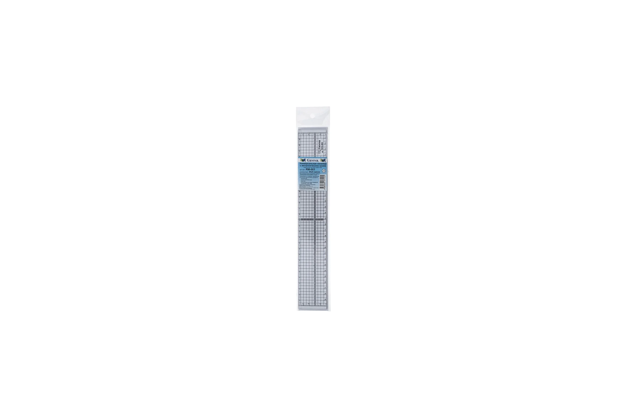 Универсальная линейка с металлическим краем Gamma 30х5 см RM-001 389492