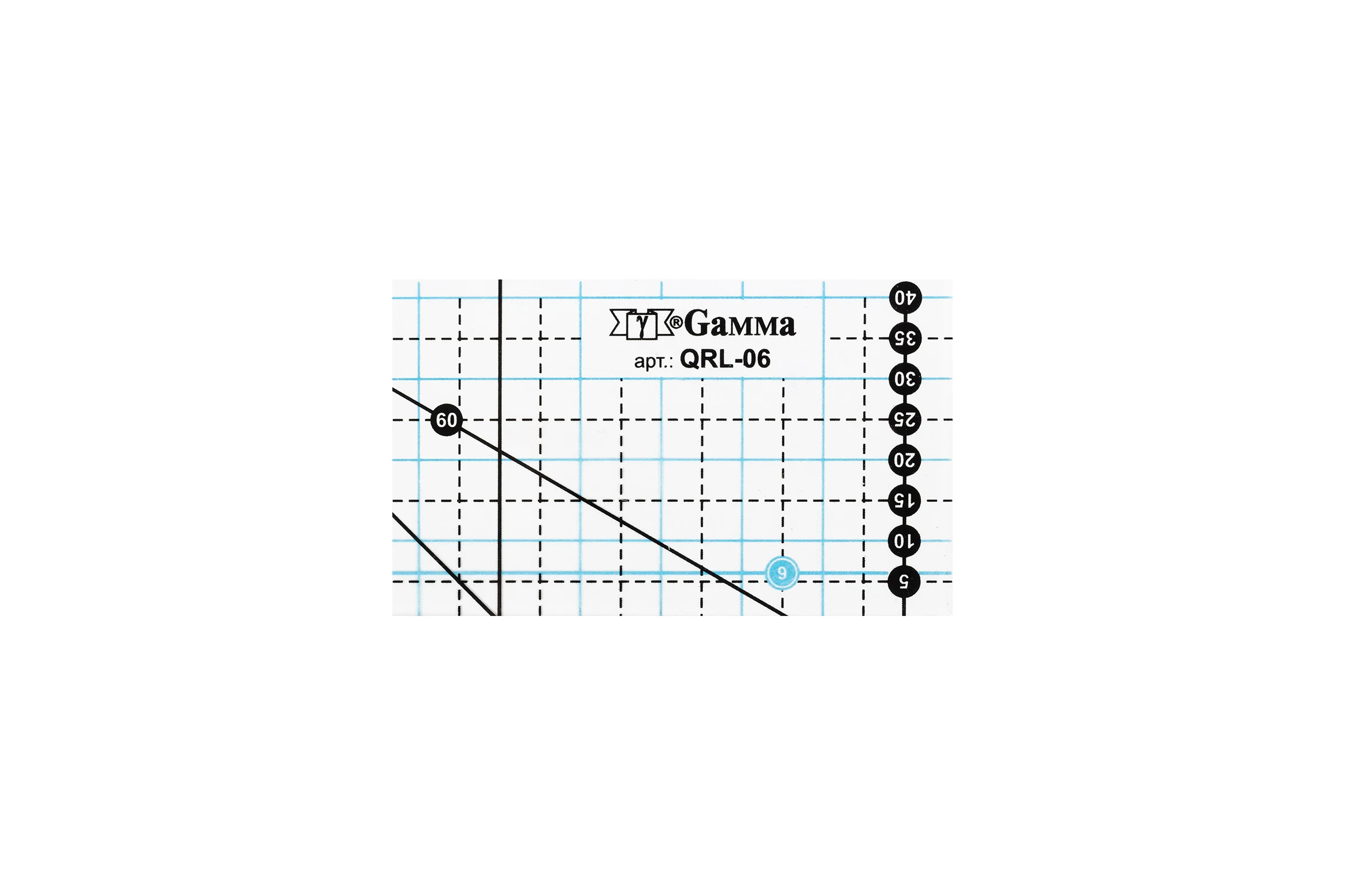 Линейка для пэчворка Gamma 15х5 см, пластик QRL-06 581640
