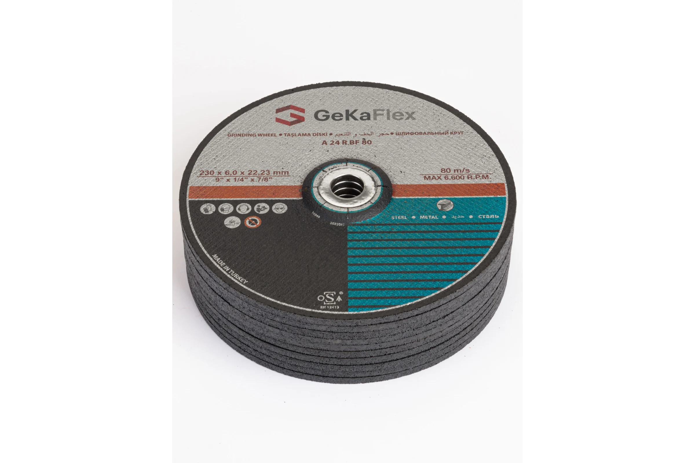 Диск шлифовальный 230x6х22 мм, 10 шт Flex Geka 10230622