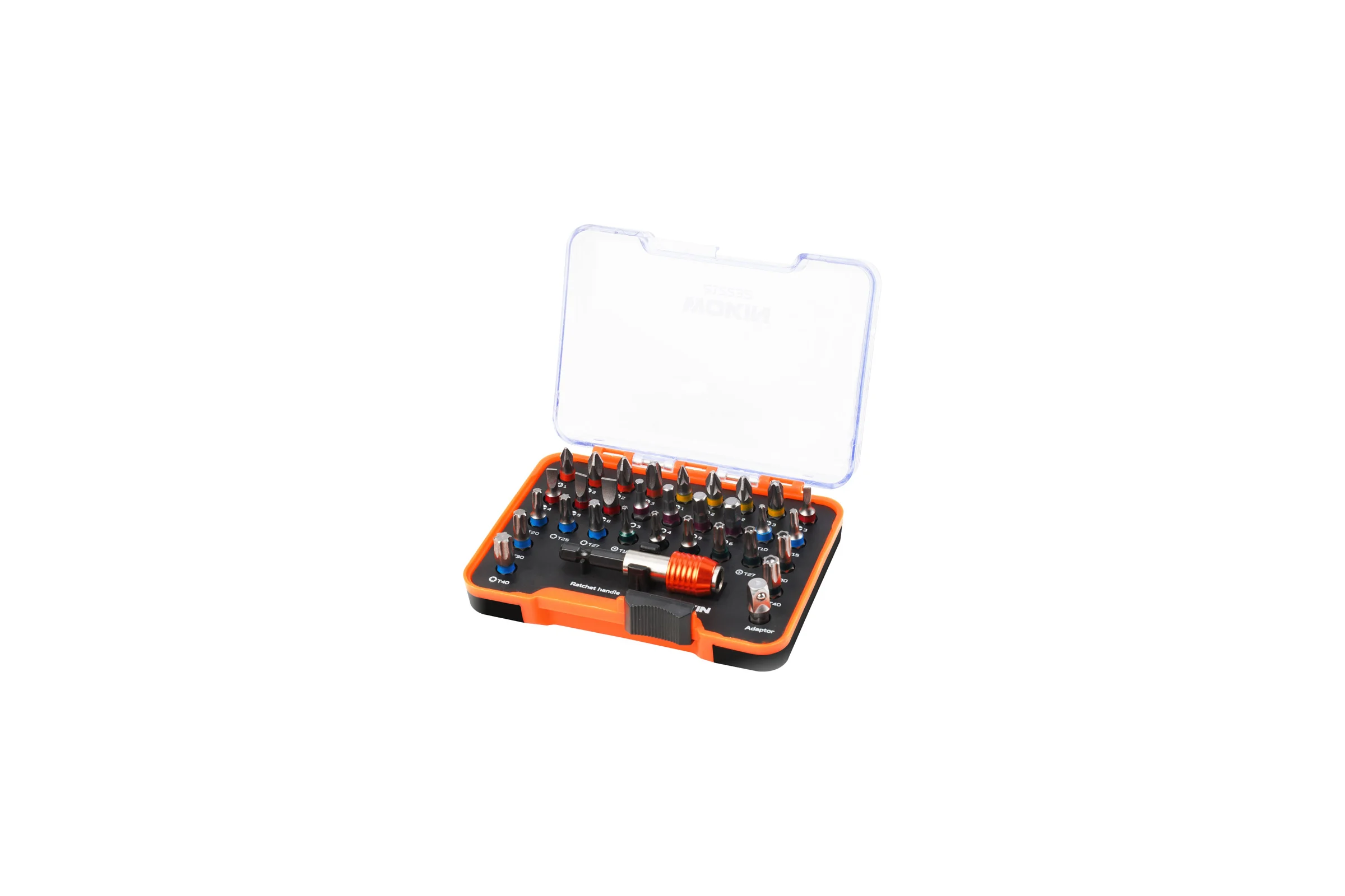 Набор бит SL/PH/PZ/HEX/TORX/TORX TR, держатель бит 1/4"x65 мм, адаптер 1/4"x25 мм, в кейсе, 32 предмета Wokin 1352720