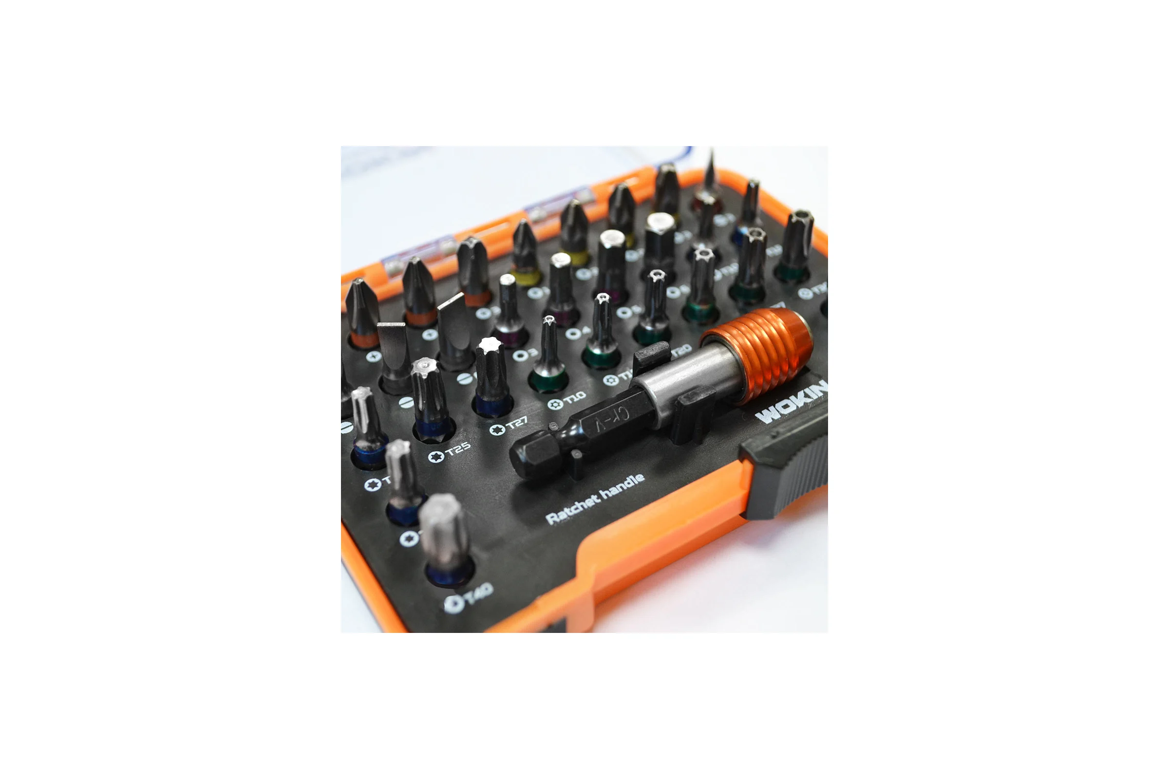 Набор бит SL/PH/PZ/HEX/TORX/TORX TR, держатель бит 1/4"x65 мм, адаптер 1/4"x25 мм, в кейсе, 32 предмета Wokin 1352720