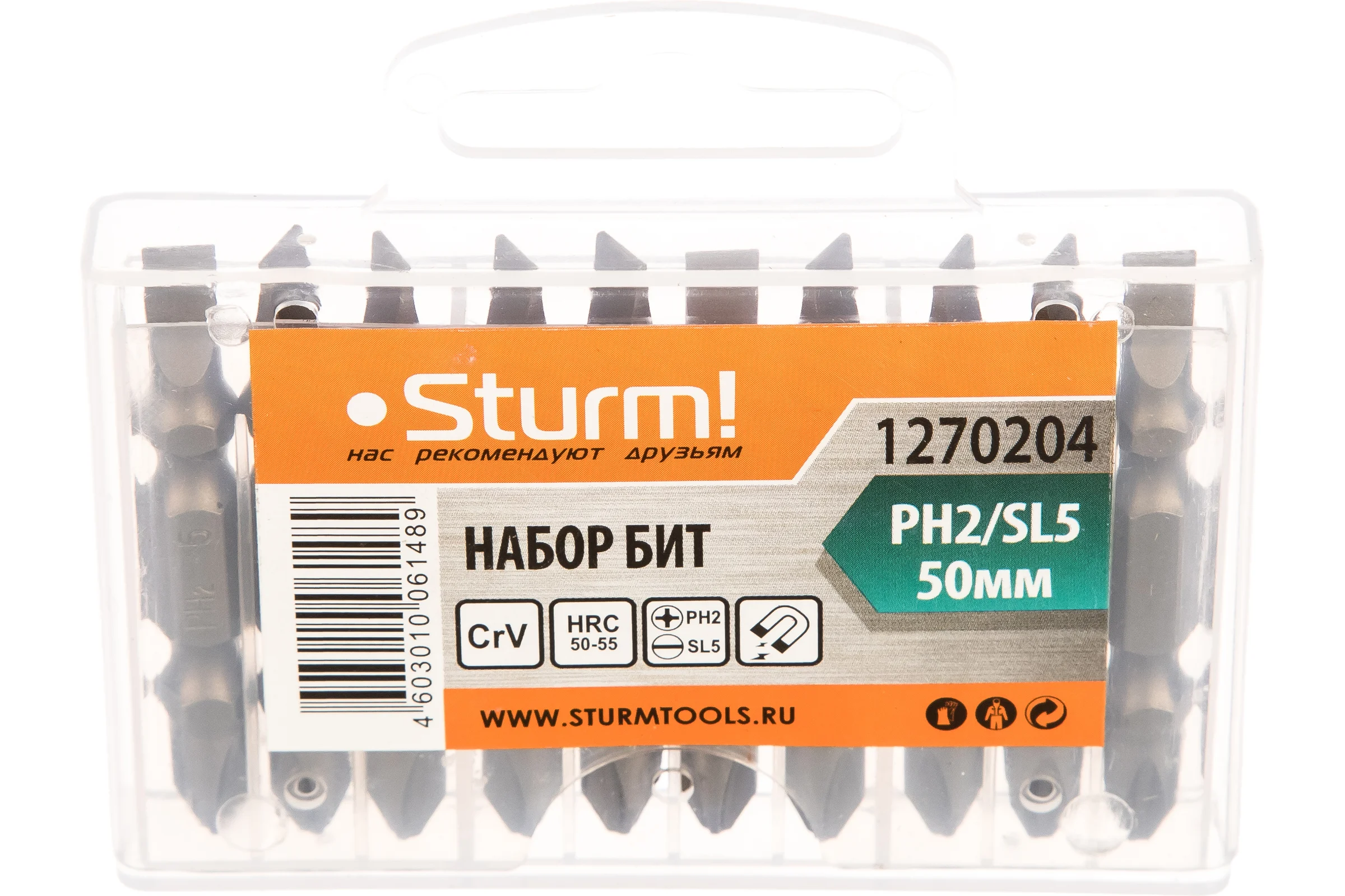 Биты двусторонние (10 шт; PH2/SL5; 65 мм) Sturm 1270204