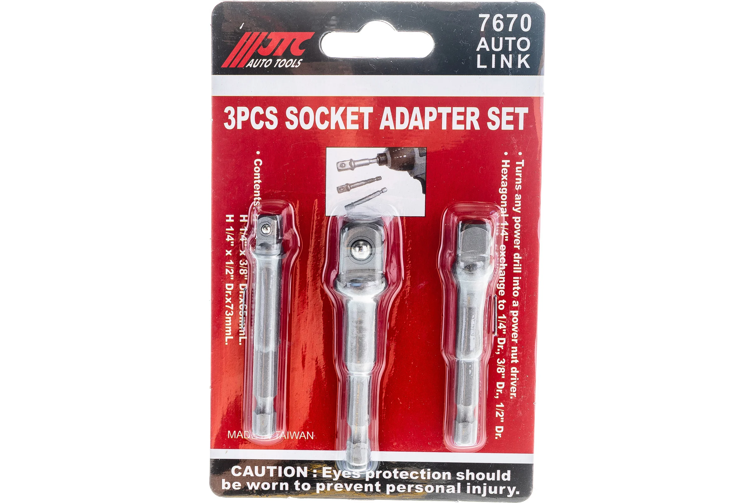 Набор адаптеров JTC 1/2"X73L, 3/8"x65L, 1/4"X65L /10/40 7670 -7670 508468