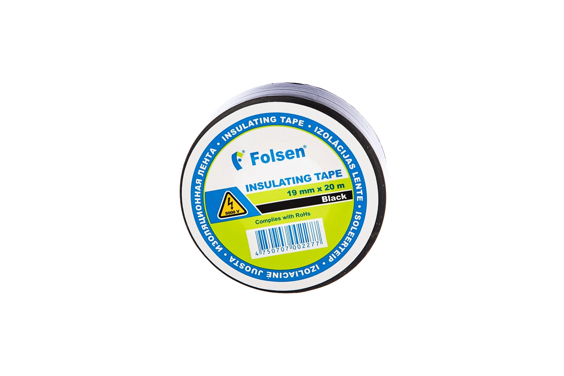Изоляционная лента FOLSEN 19мм x 20м, черная 10 шт 012504U10
