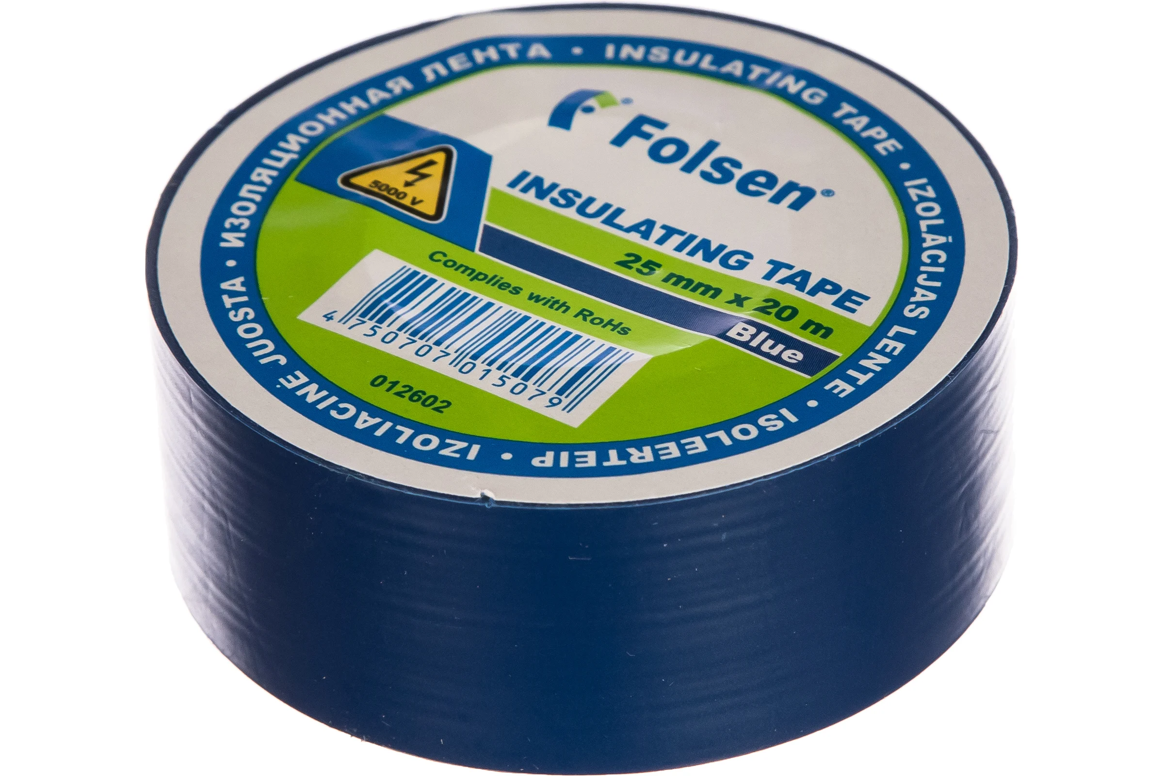 Изоляционная лента FOLSEN 25мм x 20м, синяя 012602