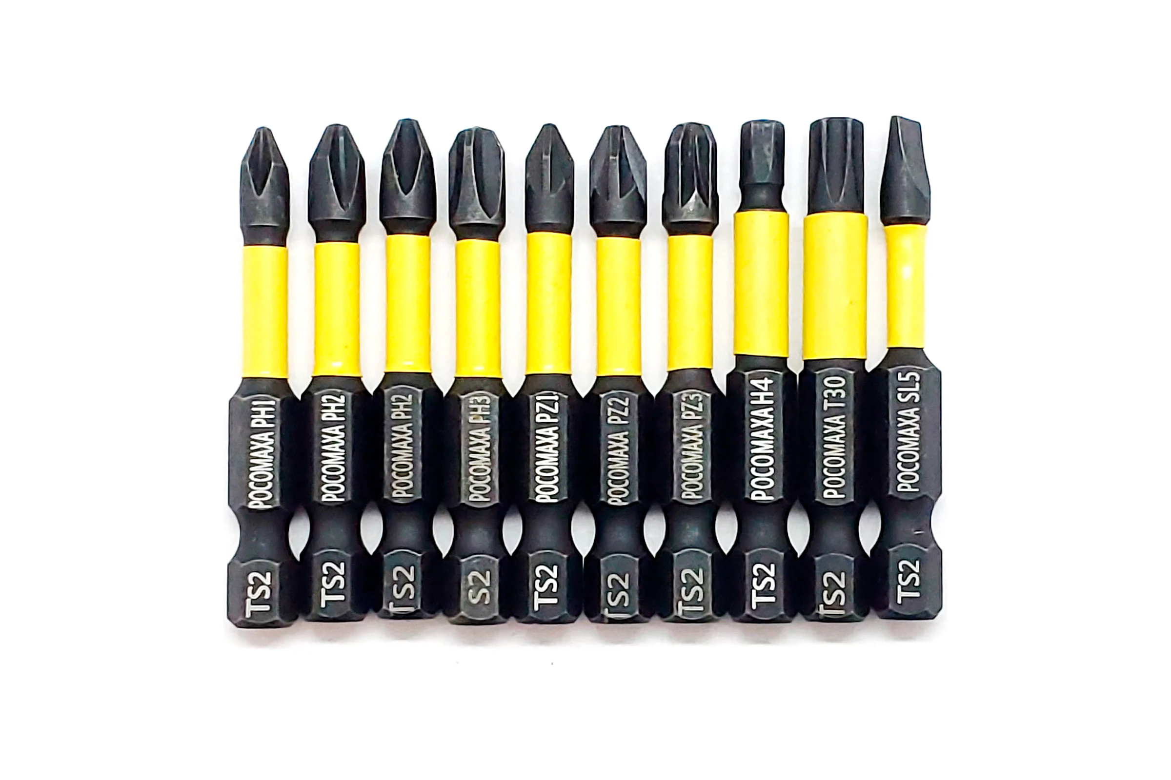 Набор магнитных ударных бит длиной 50 мм (Ph1/Ph2/Ph2/Ph3/Pz1/Pz2/Pz3/SL5/T30/SW4) РОСОМАХА 300000