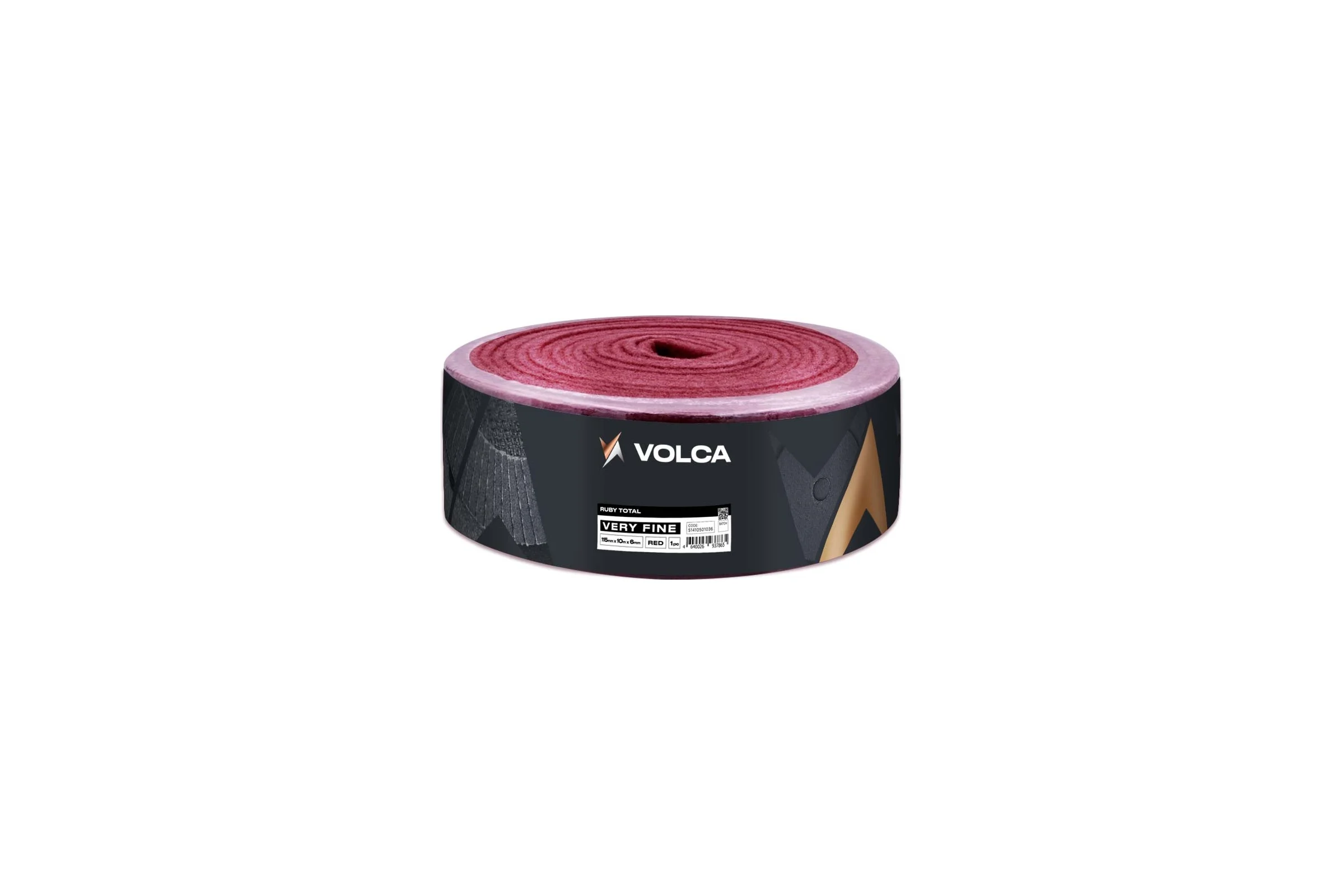 Войлок абразивный красный, рулон 115 мм х 10 м х 6 мм RUBY TOTAL Very Fine VOLCA 51410501036