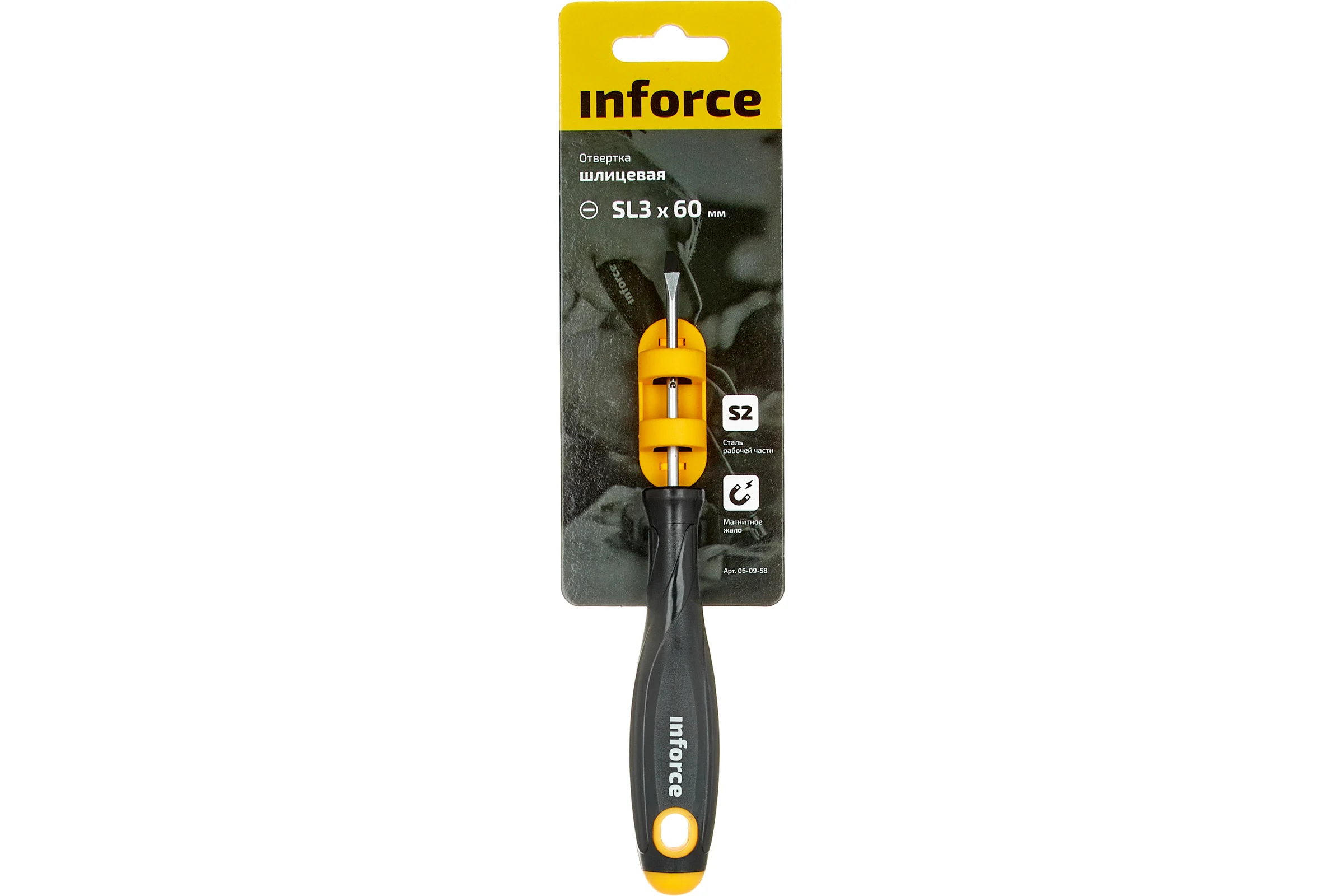 Шлицевая отвертка Inforce SL3x60 06-09-58