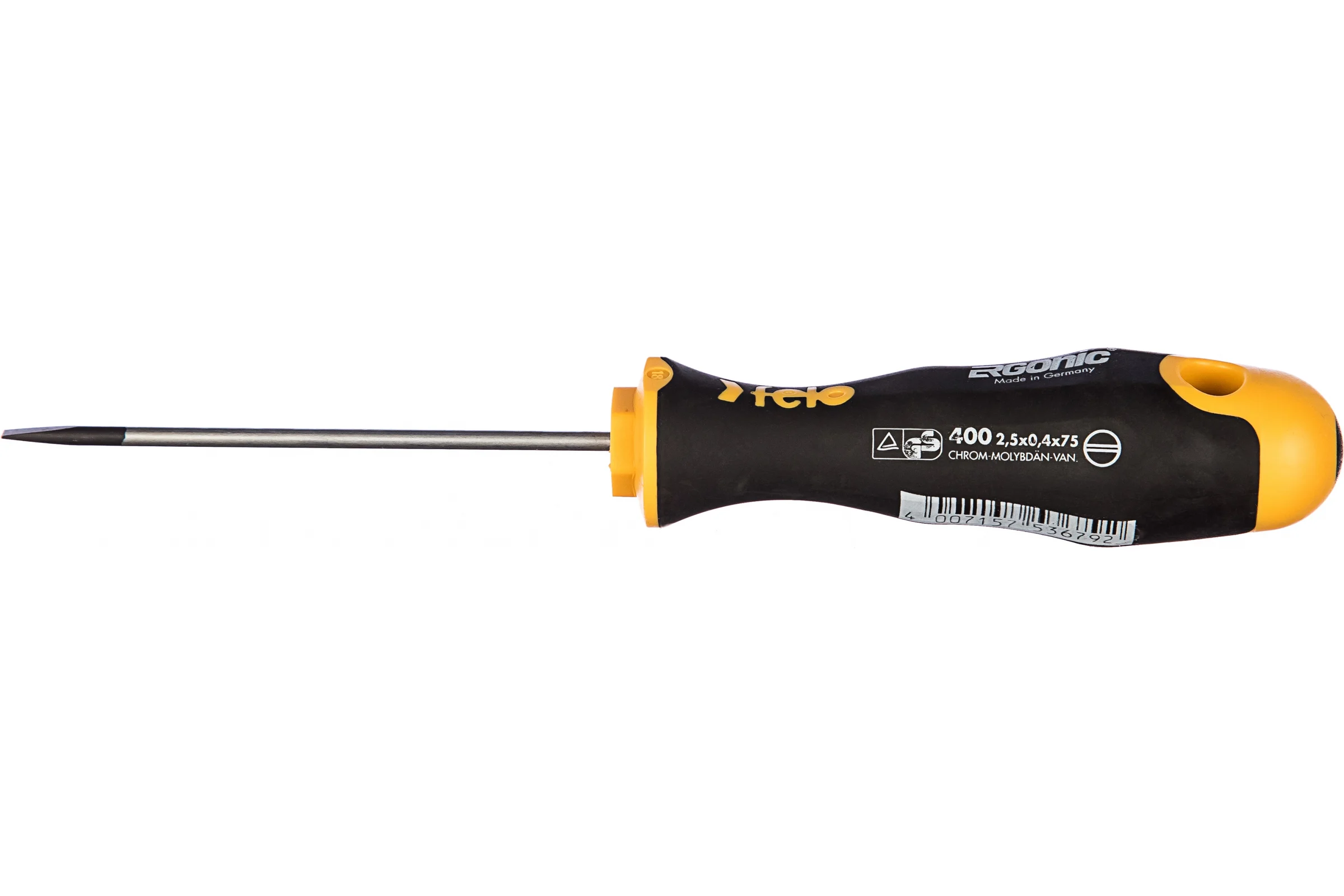 Плоская шлицевая отвертка 2,5х0,4х75 Felo Ergonic 40002210