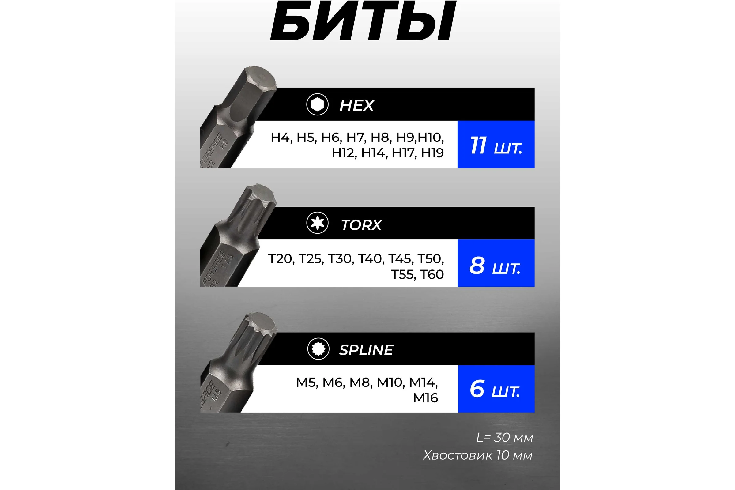 Биты под ключ, набор 40 предметов Forsage F-4401NEW(56492)