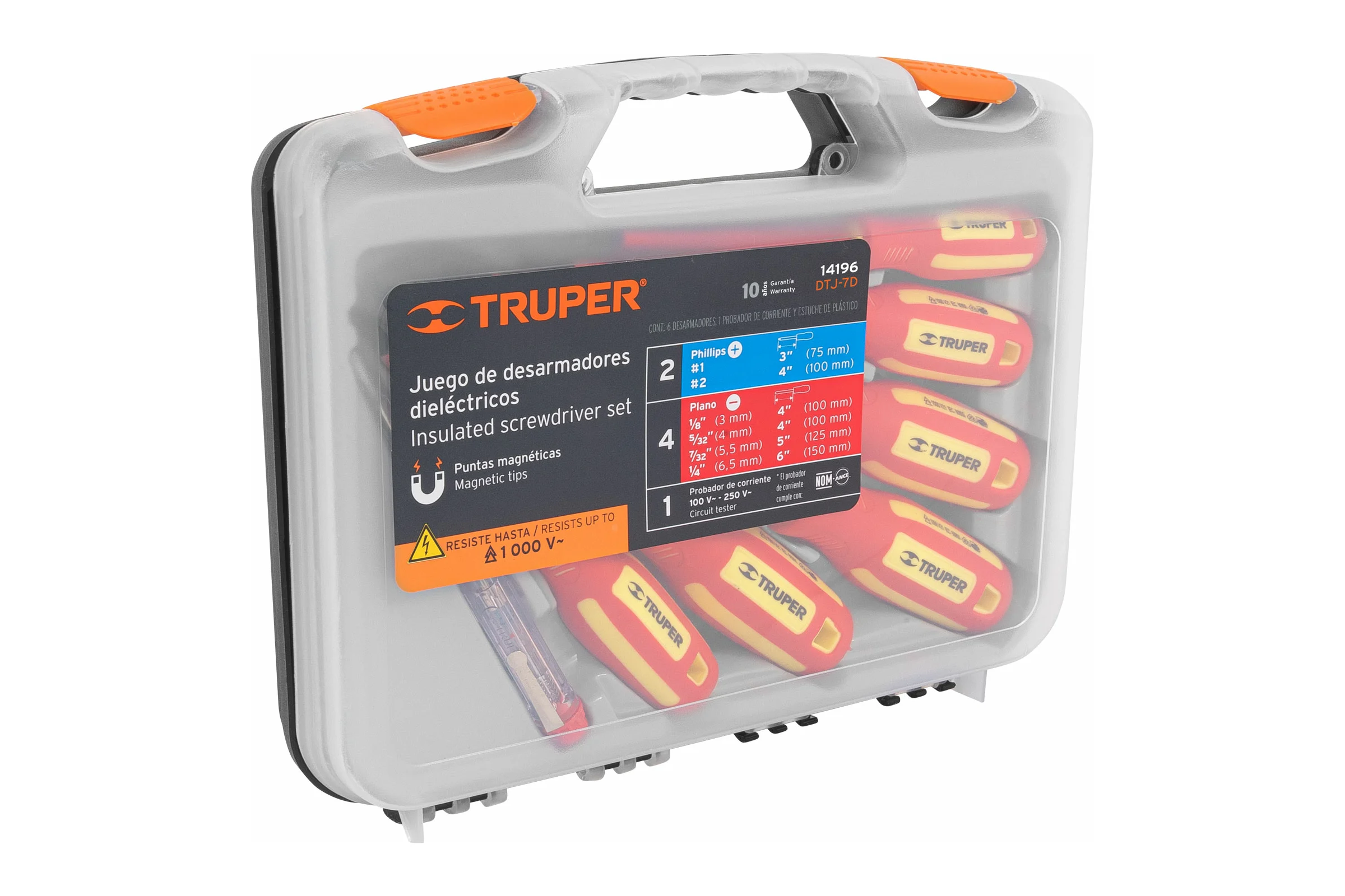 Набор диэлектрических отверток Truper DTJ-7D 7 предметов 14196