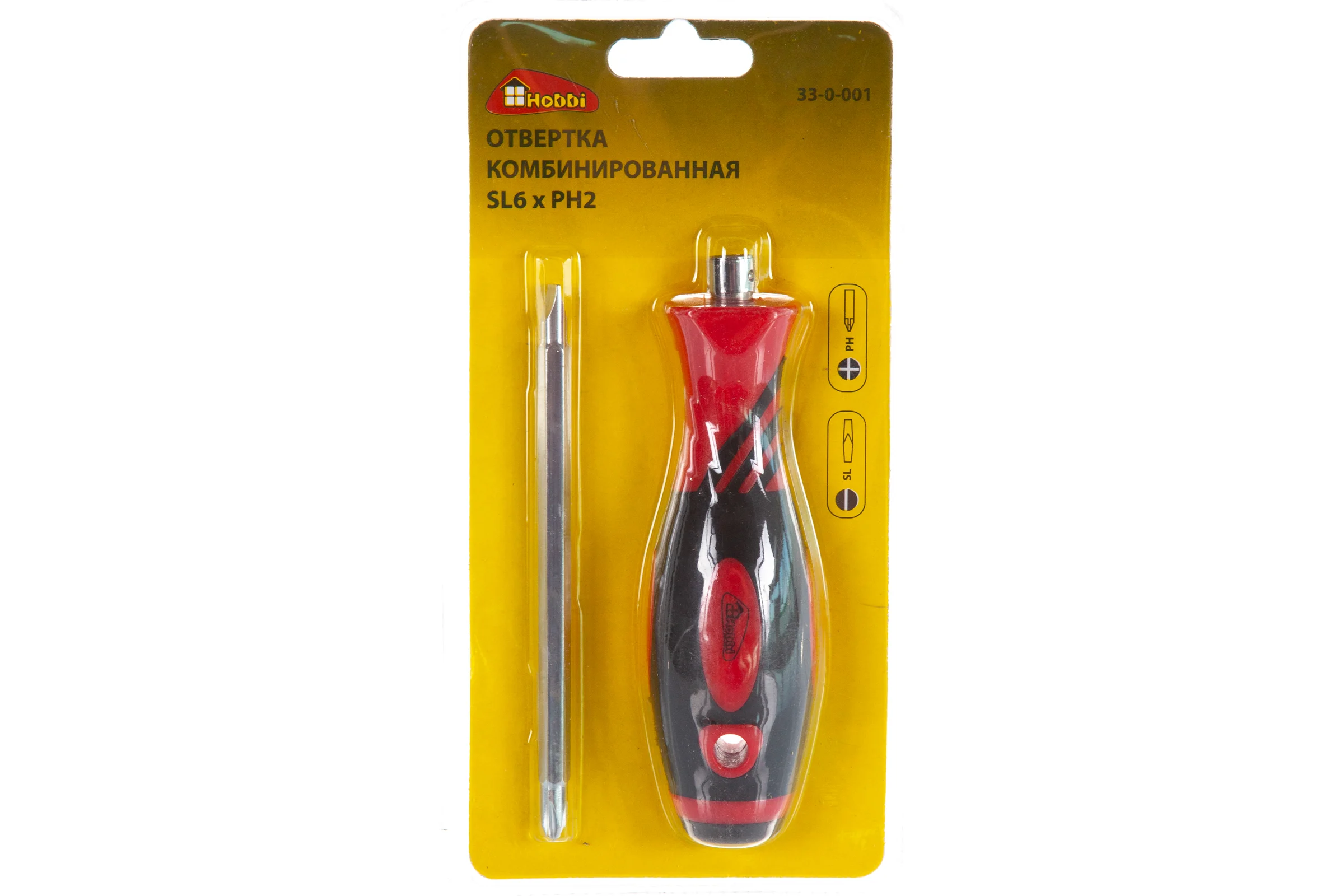 Комбинированная отвертка РемоКолор двухкомпонентная рукоятка SL6 * PH2 33-0-001