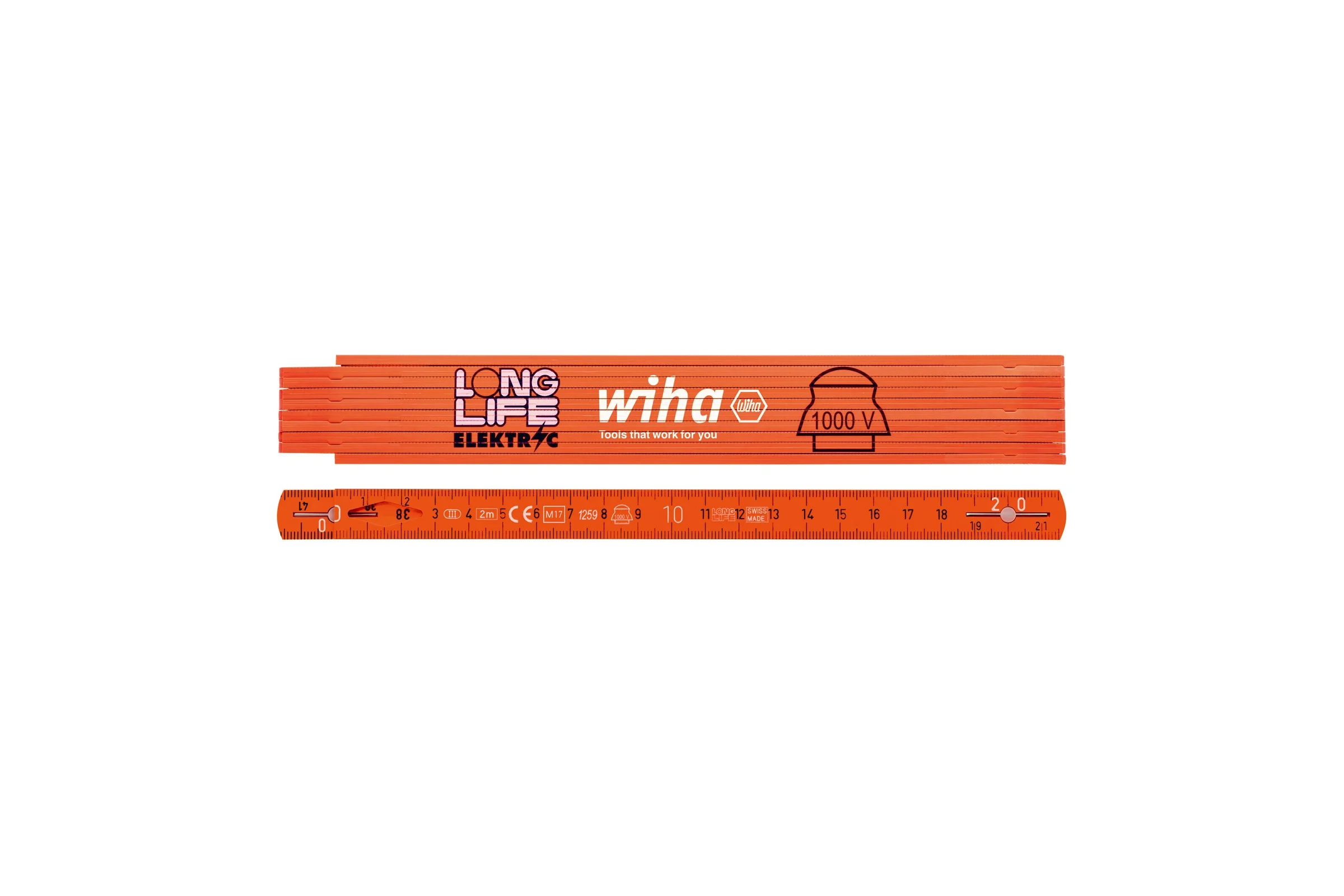 Метр электрика 2 м Wiha Longlife 42068