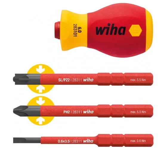 Набор SL/PH/XZ, 4 предмета SB Wiha SoftFinish electric slimVario Stubby 41230