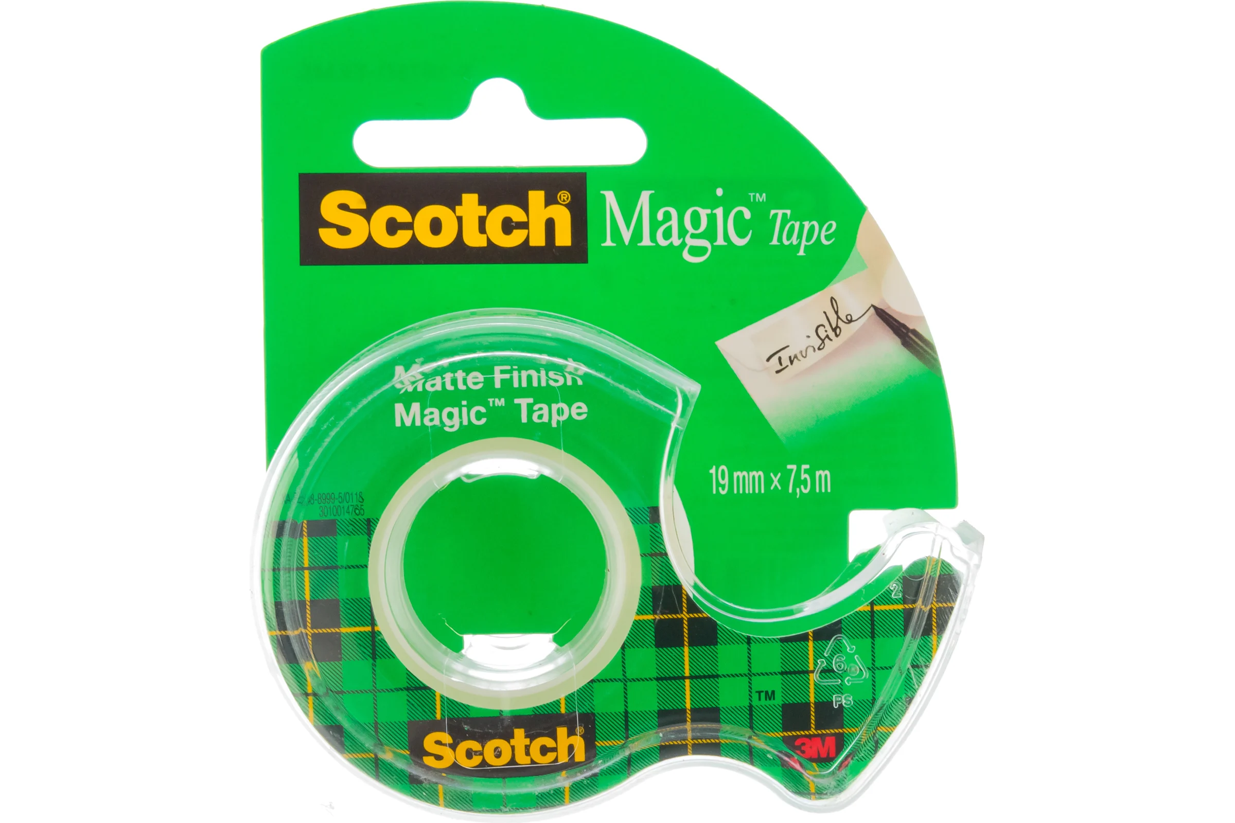 Невидимая клейкая лента на мини-диспенсере 3М Scotch Magic 8-1975D 19ммх7,5м 7100093940