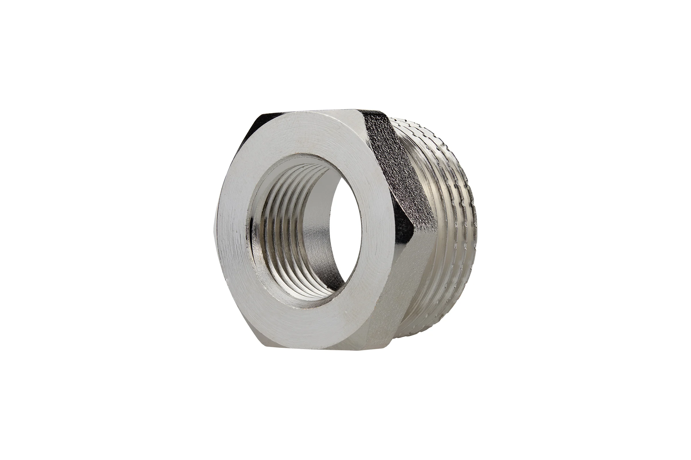 Футорка 3/4" х 3/8" сантехническая MPF переходник латунная никелированная наружная-внутренняя резьба ИС.072748