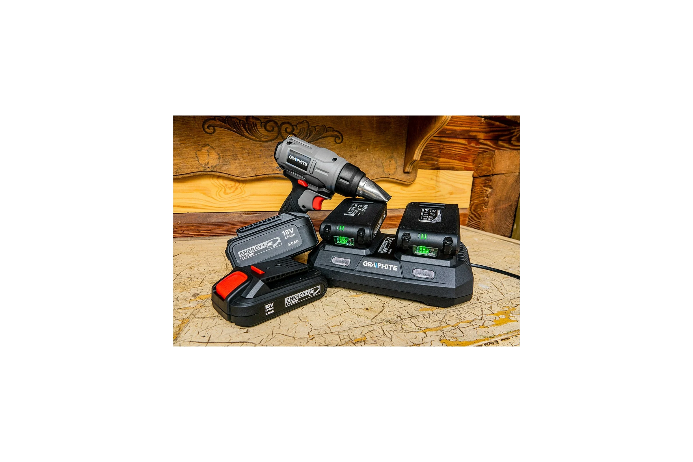 Аккумуляторная батарея Energy+ 18 V, Li-Ion, 2.0 Ач GRAPHITE 58g001
