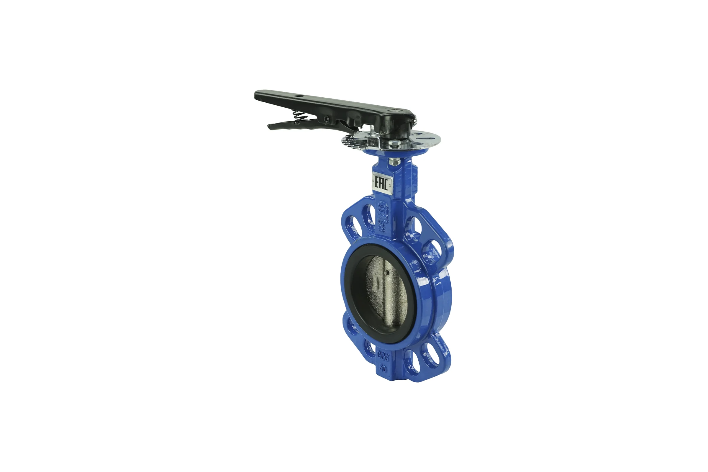 Дисковый поворотный затвор DN.ru GGG50-GGG40-EPDM Ду80 Ру16 с рукояткой D050-08307