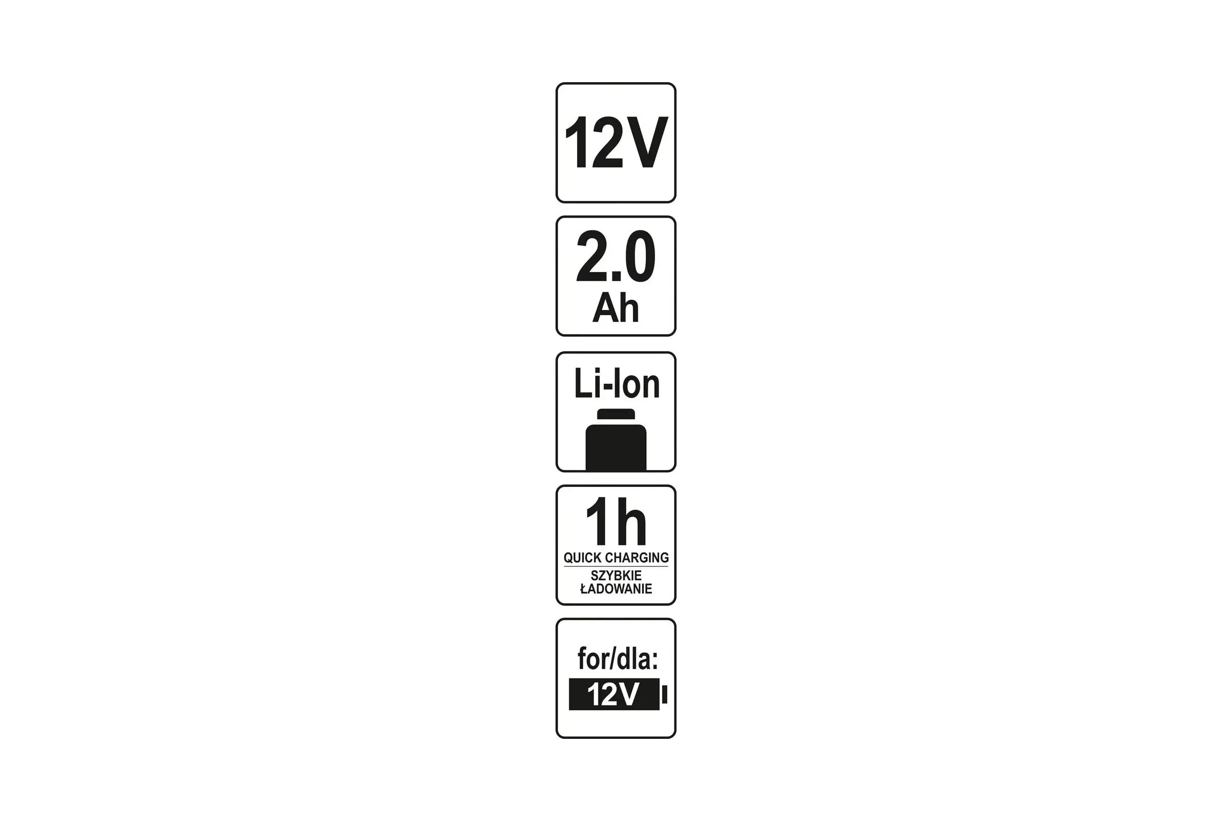 Аккумулятор 12 В, 2 А*ч, 60 мин YATO YT-82909