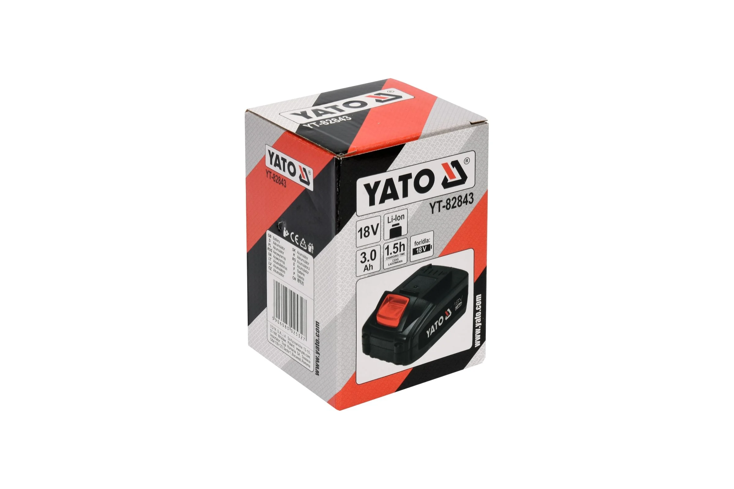 Аккумулятор 18 В, Li-Ion, 3.0 А*ч YATO YT-82843
