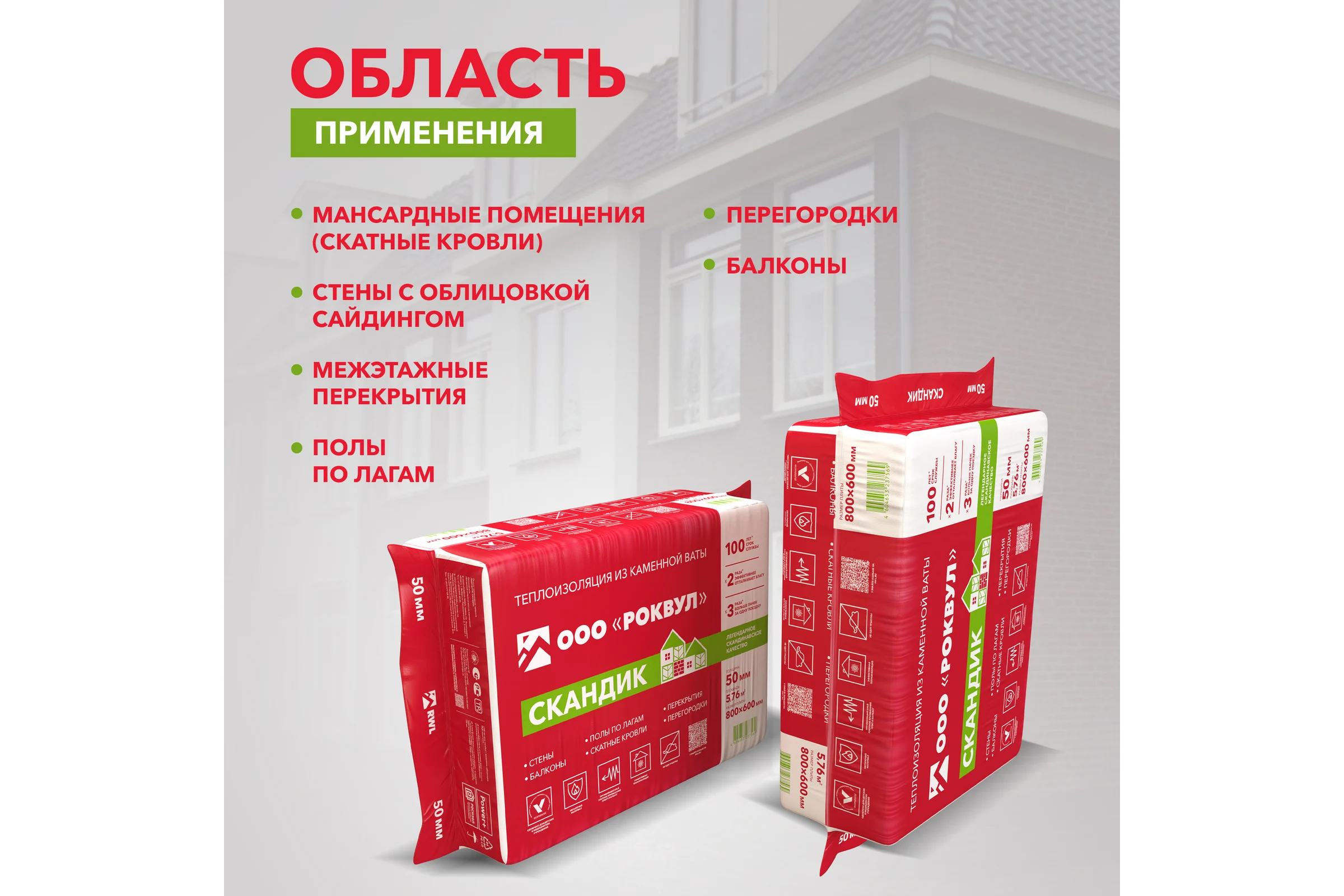 Теплоизоляционная плита RWL ЛАЙТ БАТТС СКАНДИК 50 мм 132919