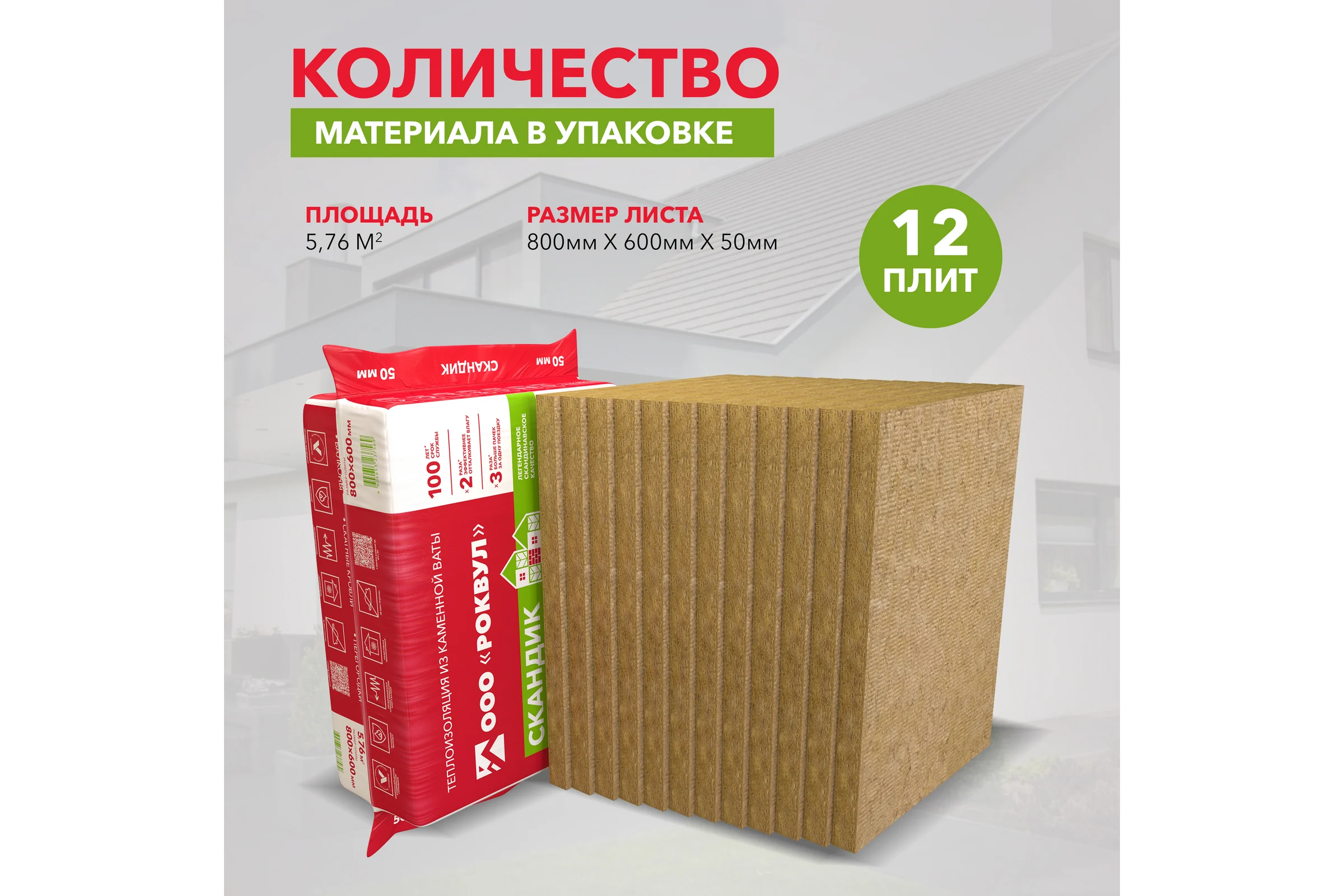 Теплоизоляционная плита RWL ЛАЙТ БАТТС СКАНДИК 50 мм 132919