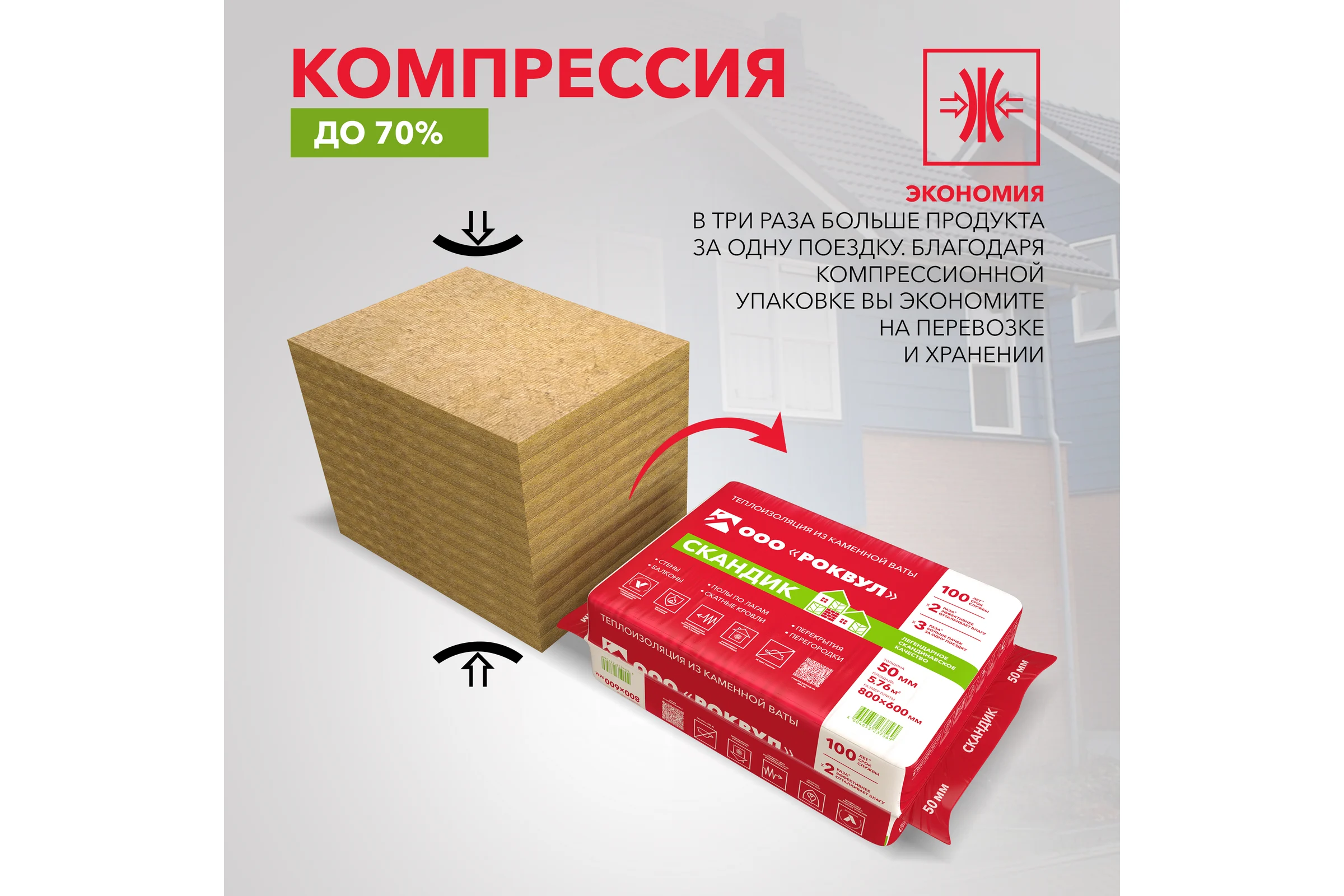 Теплоизоляционная плита RWL ЛАЙТ БАТТС СКАНДИК 100 мм 171943