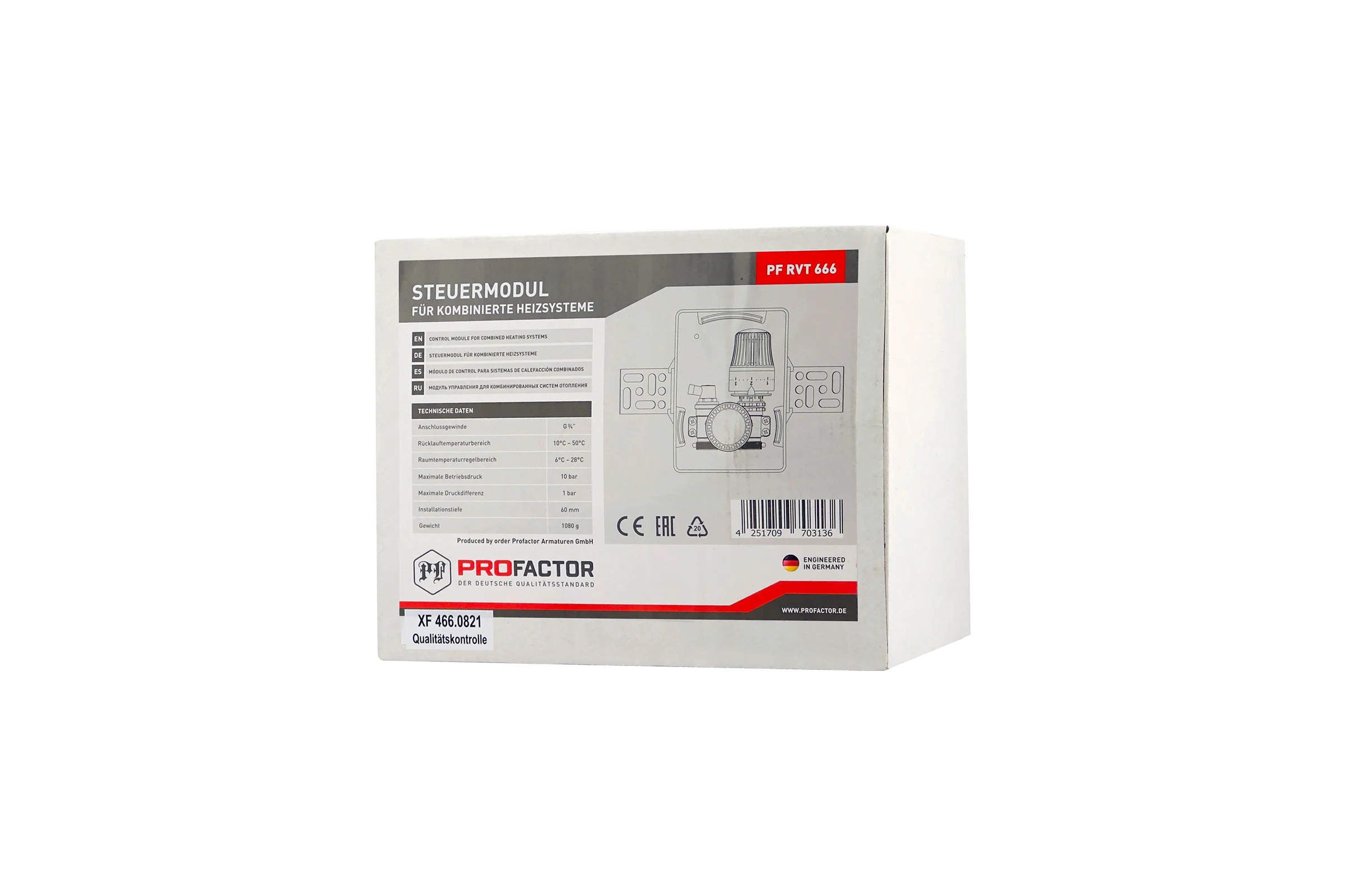 Терморегулирующий модуль для теплого пола с термостатическим клапаном PROFACTOR PF RVT 666