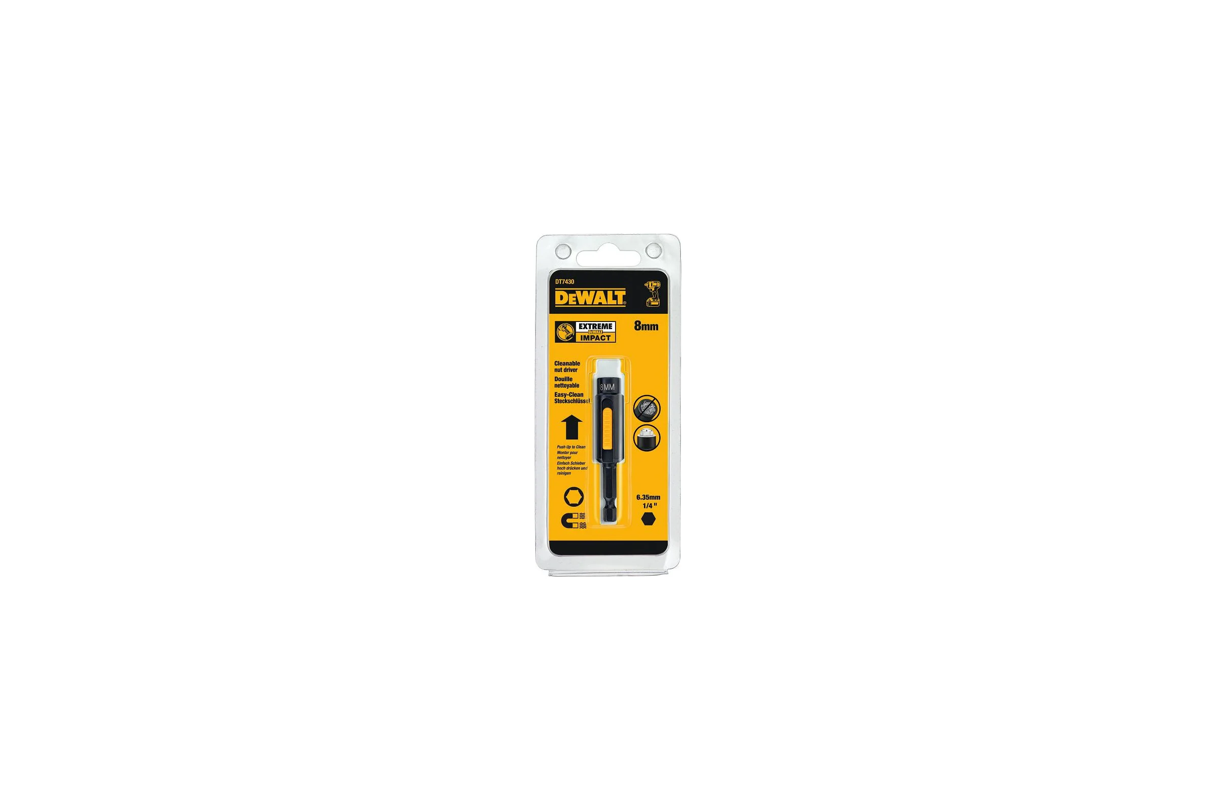 Торцевой ключ IMPACT 8 мм, магнитная Easy Clean DEWALT DT7430