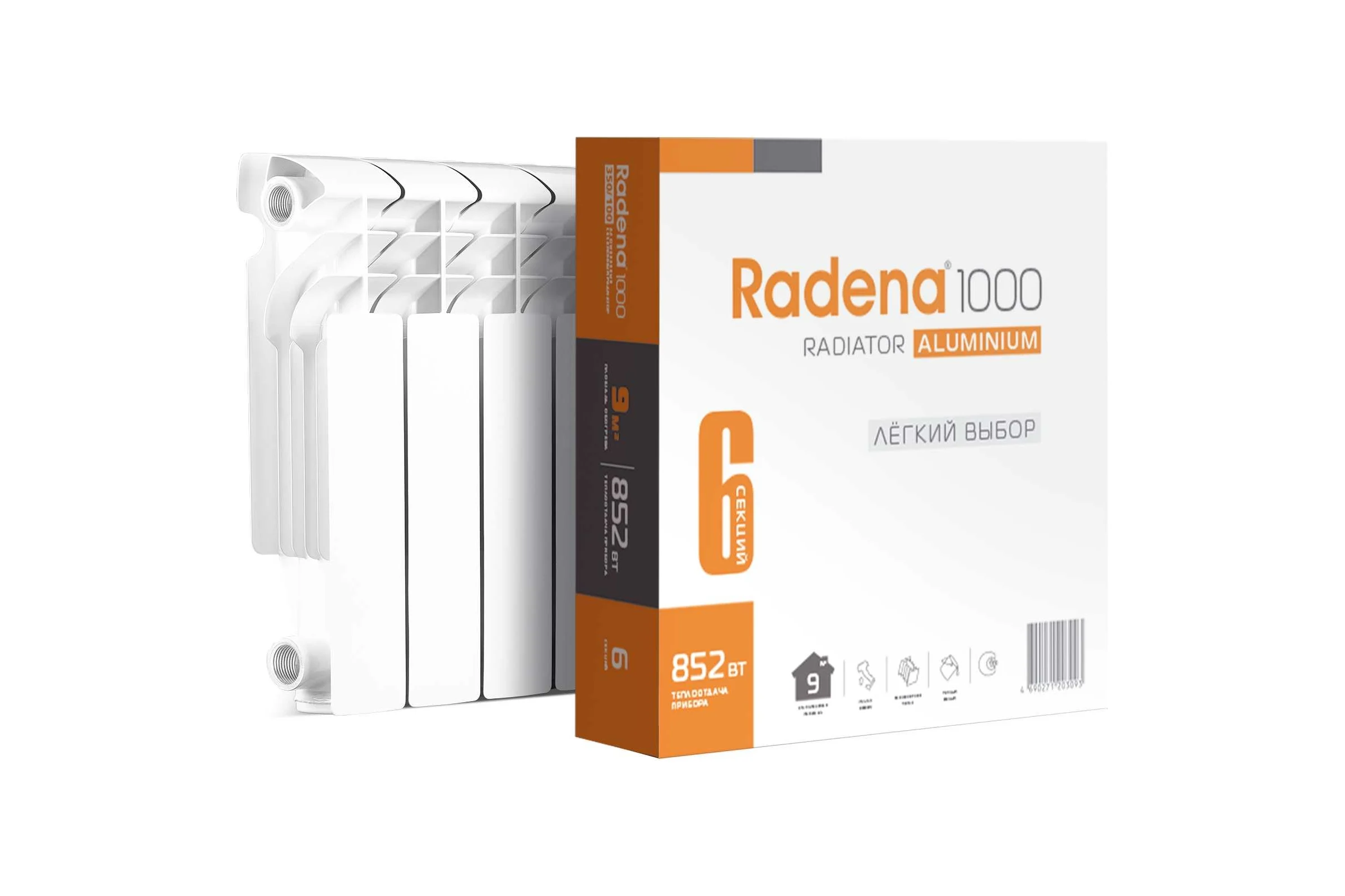 Алюминиевый радиатор Radena R 1000 350/100 4 секции 008010301
