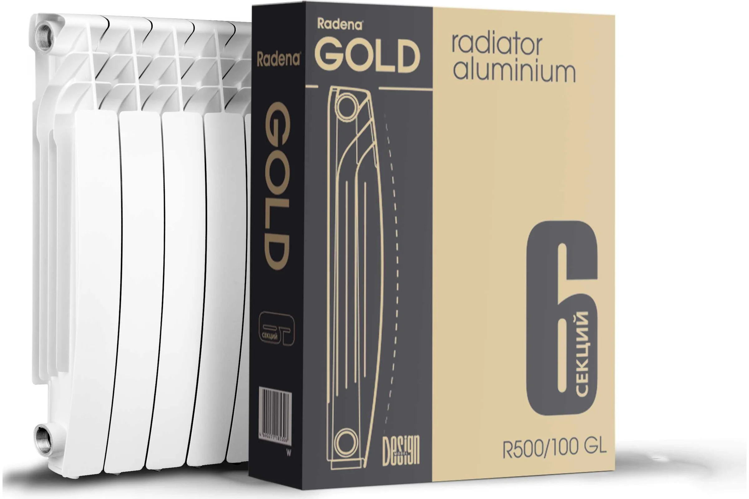 Алюминиевый радиатор Radena R 500/100 GL 12 секции 9010520