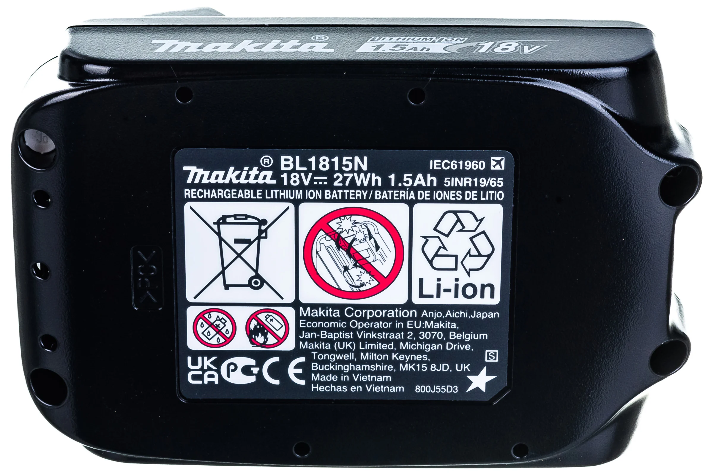 Аккумулятор BL1815N (18В, 1.5 Ач, Li-Ion) Makita 196235-0